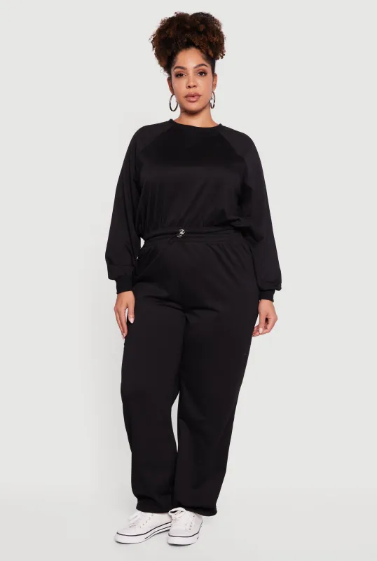 Plus Size Almost Famous Toggle Drawstring Waist Sweatpants sold by Rainbow