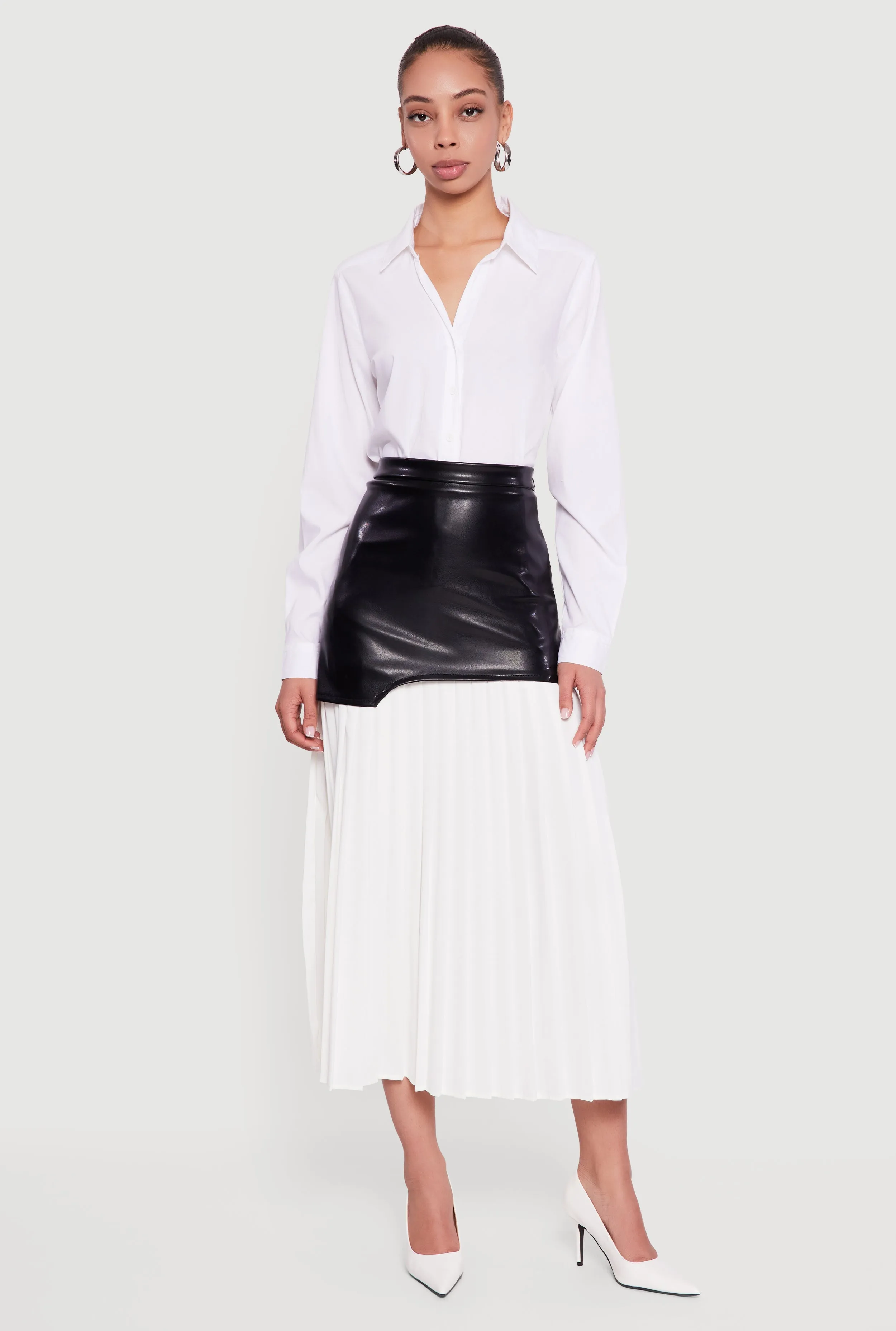 Solid Long Sleeve Button Front Shirt sold by Rainbow