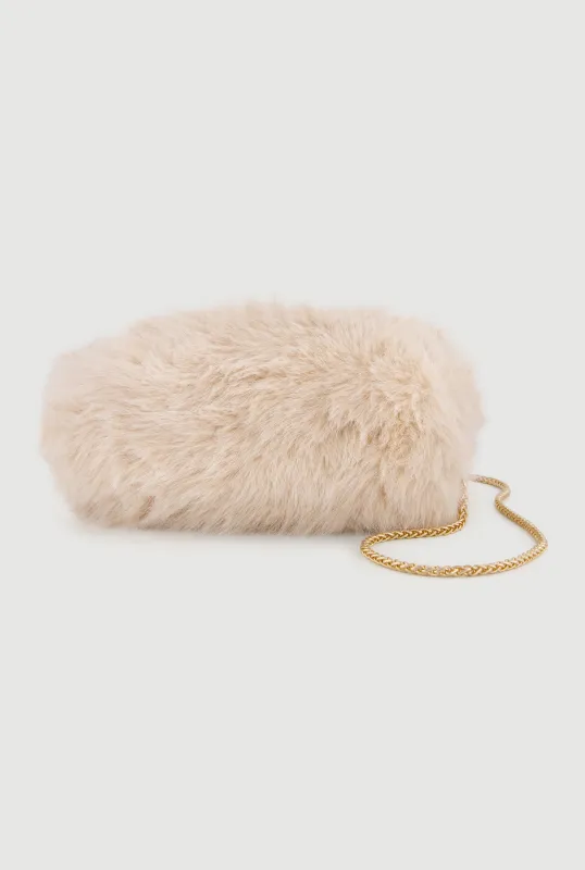 Faux Fur Hand Muff Convertible Clutch Bag sold by Rainbow