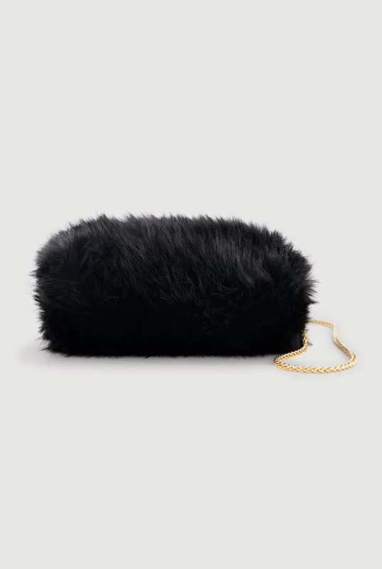 Faux Fur Hand Muff Convertible Clutch Bag sold by Rainbow