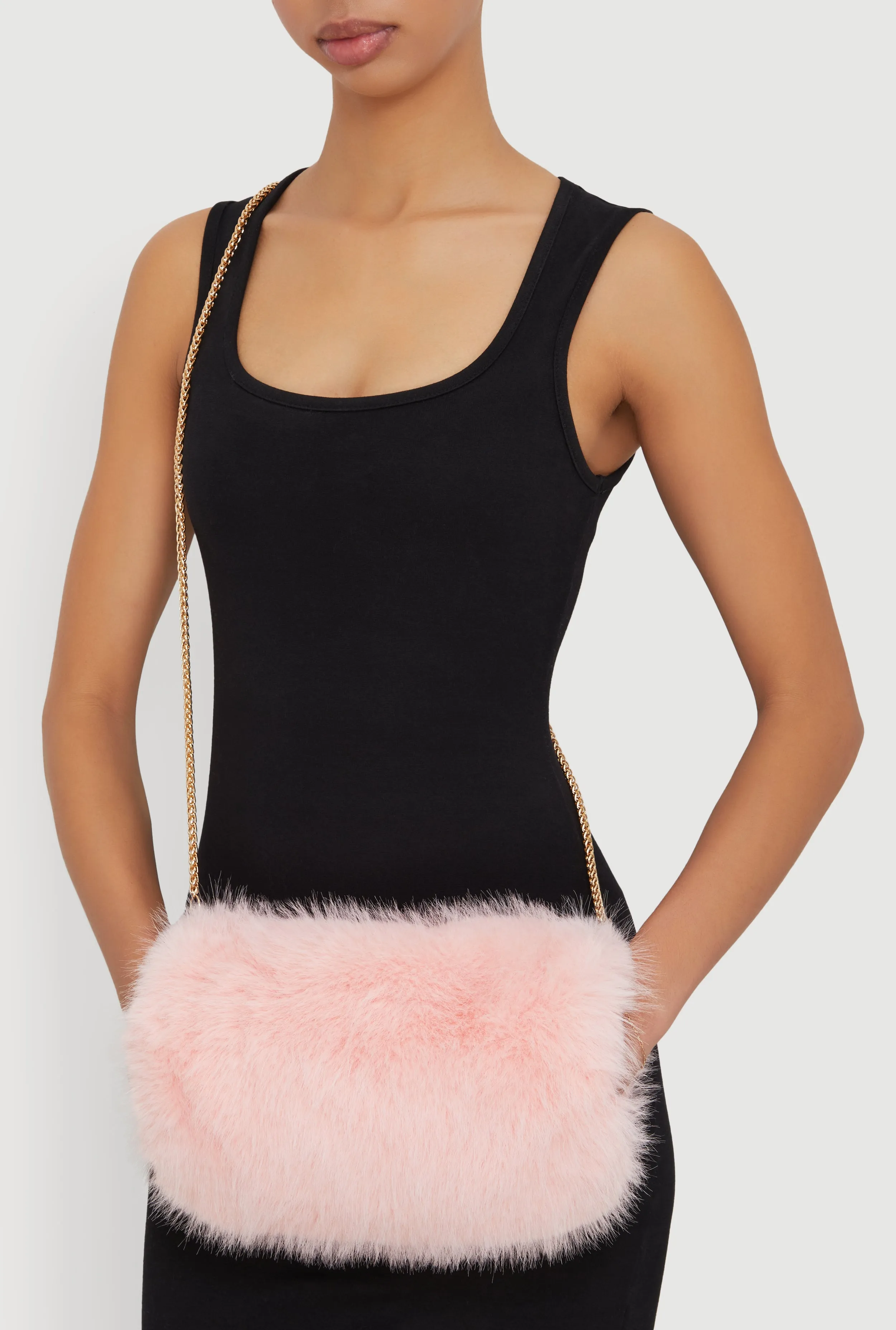 Faux Fur Hand Muff Convertible Clutch Bag sold by Rainbow product image thumbnail 3