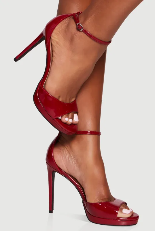 Ankle Strap Open Toe Stiletto Ultra High Heels sold by Rainbow