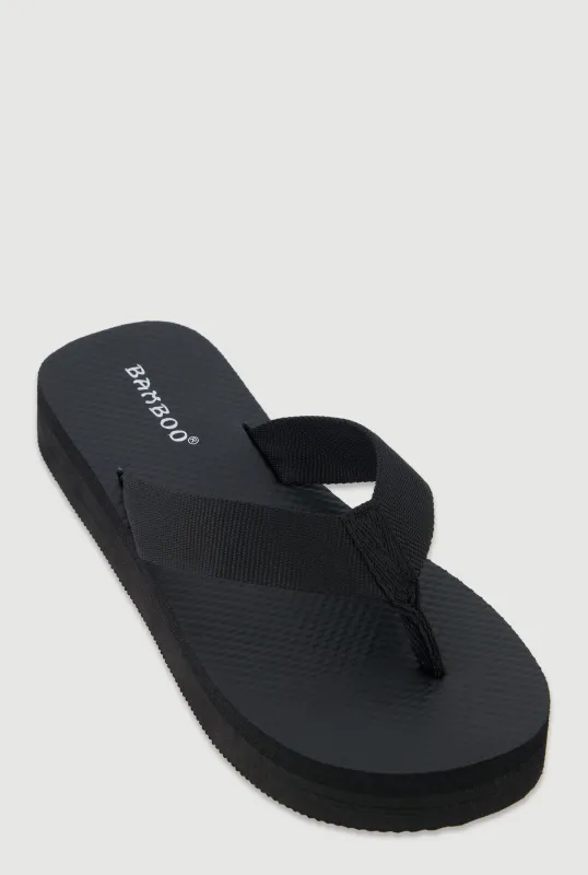 Open Toe Low Platform Flip Flops sold by Rainbow