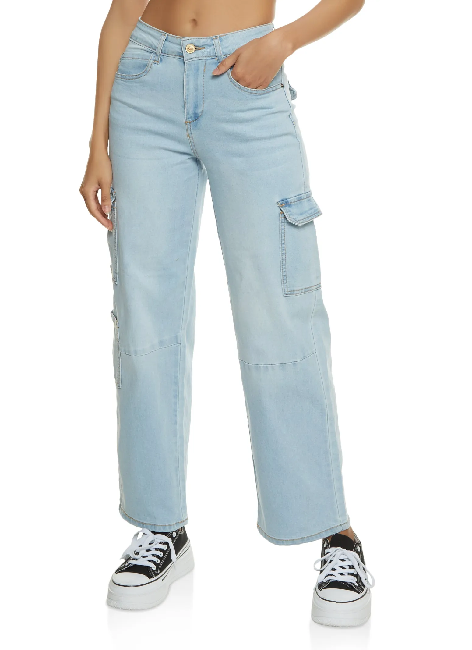 WAX Straight Leg Flap Pocket Cargo Jeans sold by Rainbow
