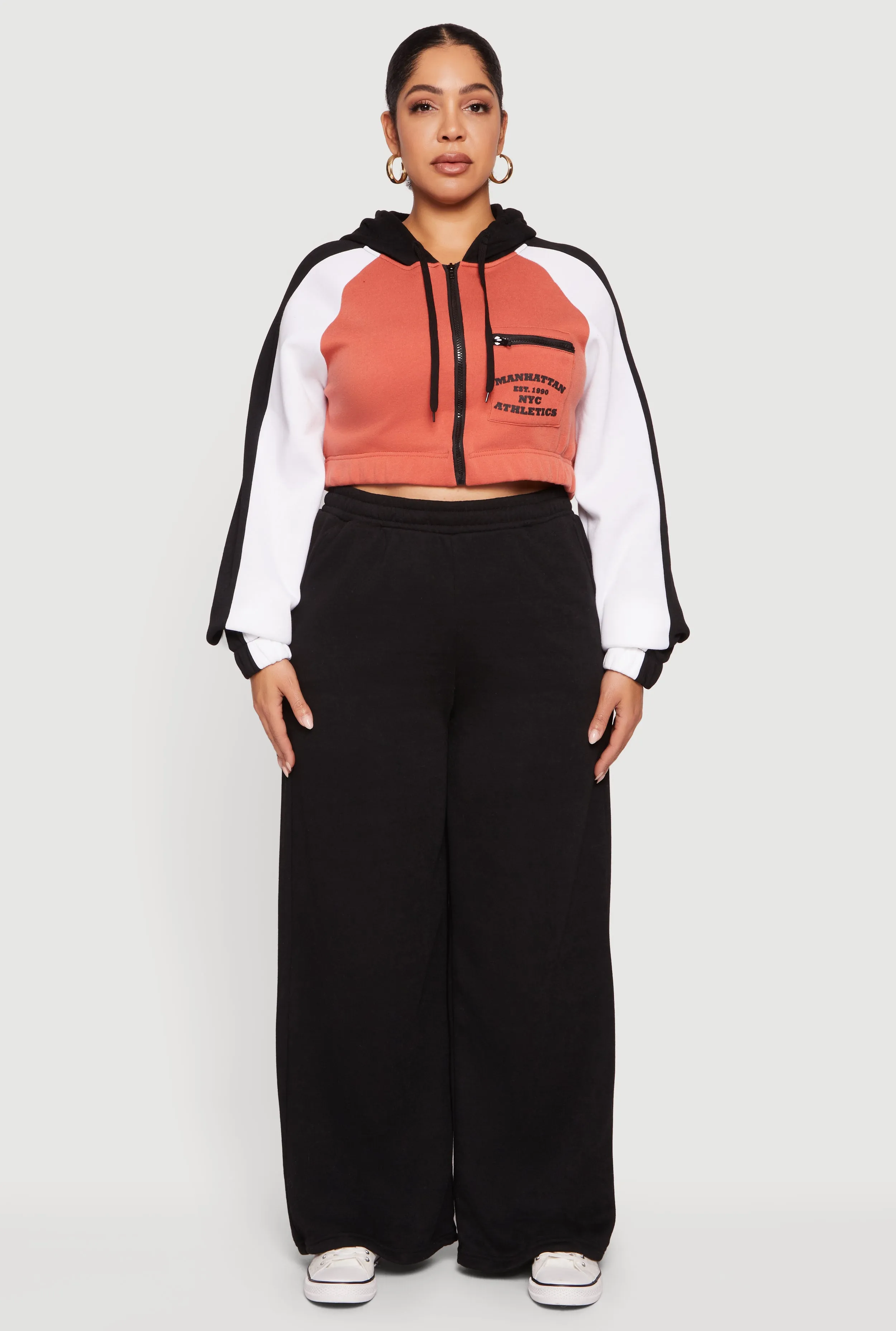 Plus Size High Waisted Wide Leg Sweatpants sold by Rainbow product image thumbnail 2