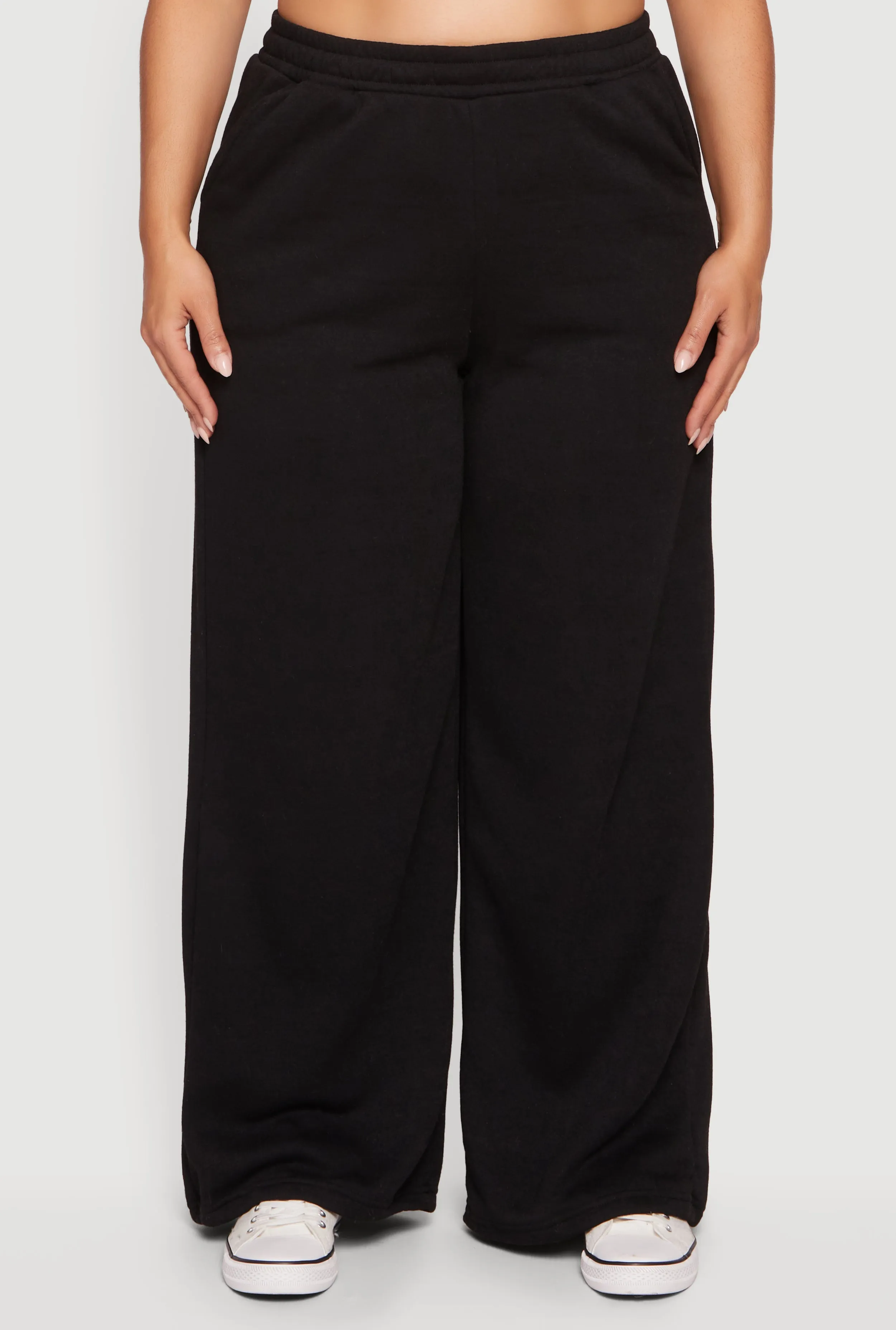 Plus Size High Waisted Wide Leg Sweatpants sold by Rainbow product image thumbnail 3