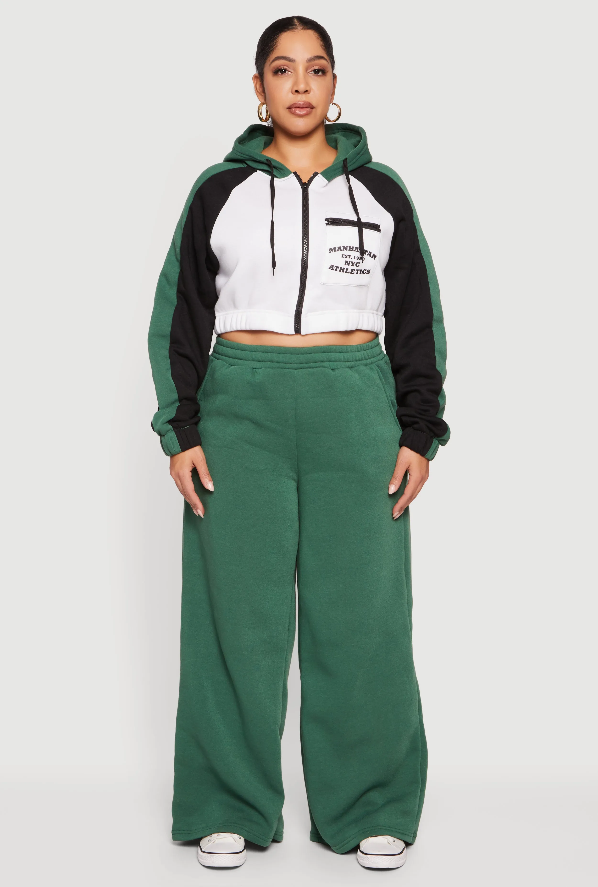 Plus Size High Waisted Wide Leg Sweatpants sold by Rainbow