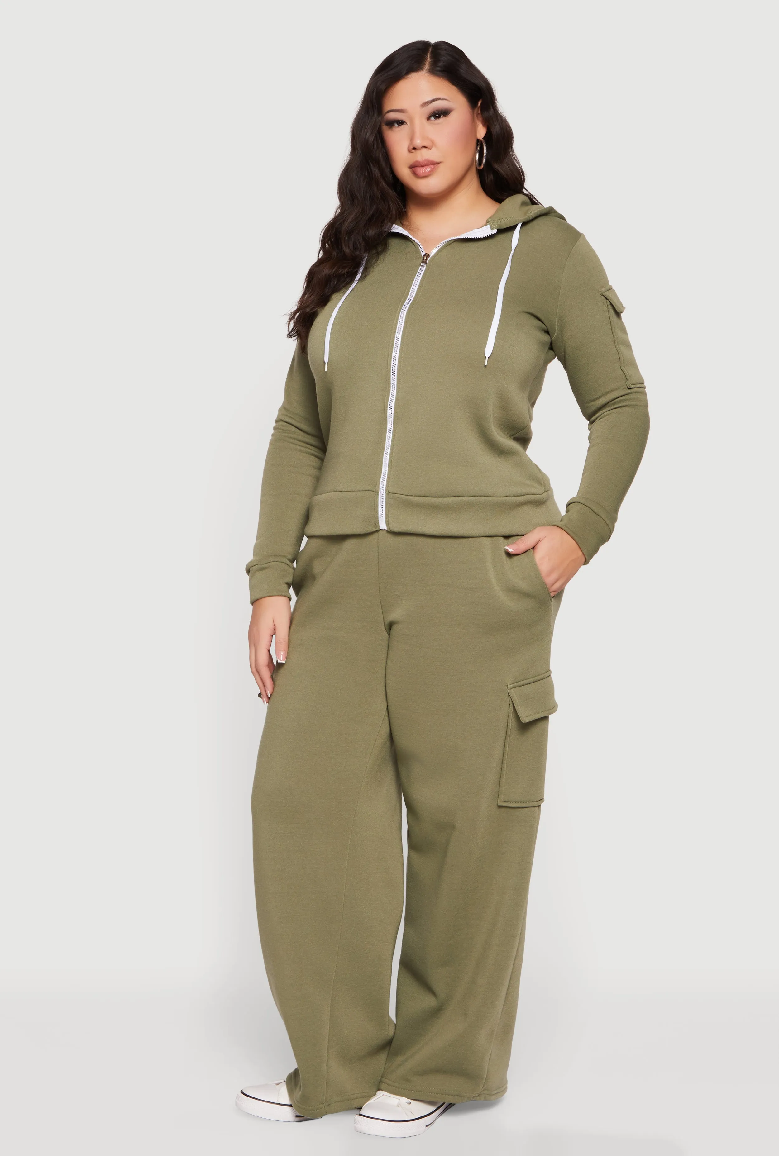 Plus Size Drawstring Waist Cargo Sweatpants sold by Rainbow product image thumbnail 4