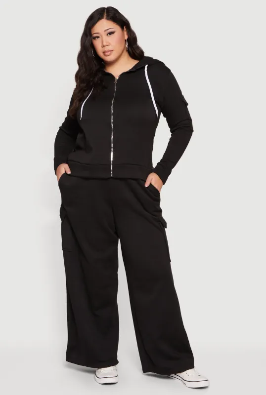 Plus Size Drawstring Waist Cargo Sweatpants sold by Rainbow