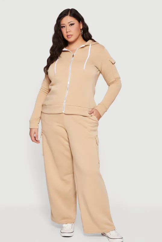 Plus Size Drawstring Waist Cargo Sweatpants sold by Rainbow