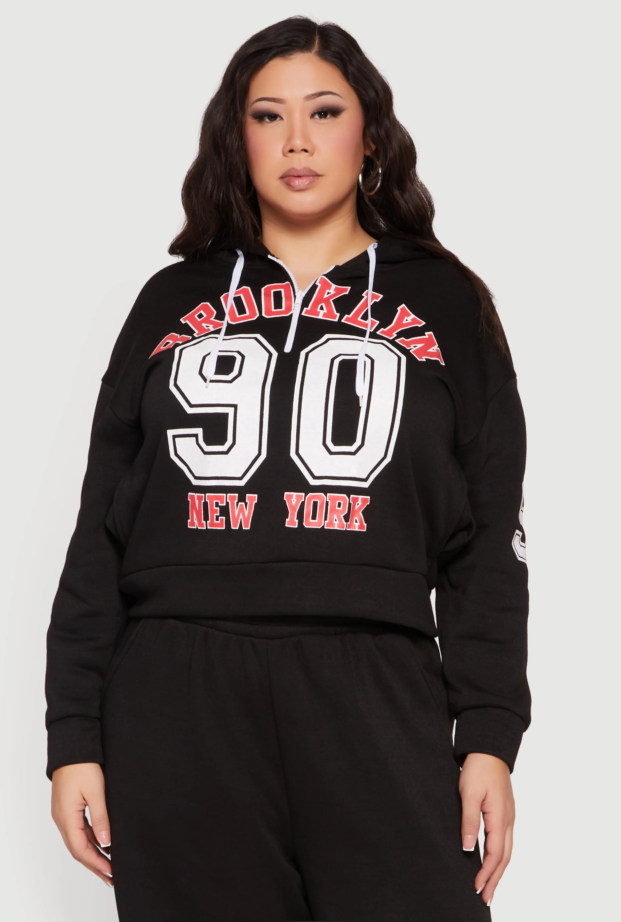 Plus Size Brooklyn 90 New York Graphic Hoodie sold by Rainbow product image thumbnail 2