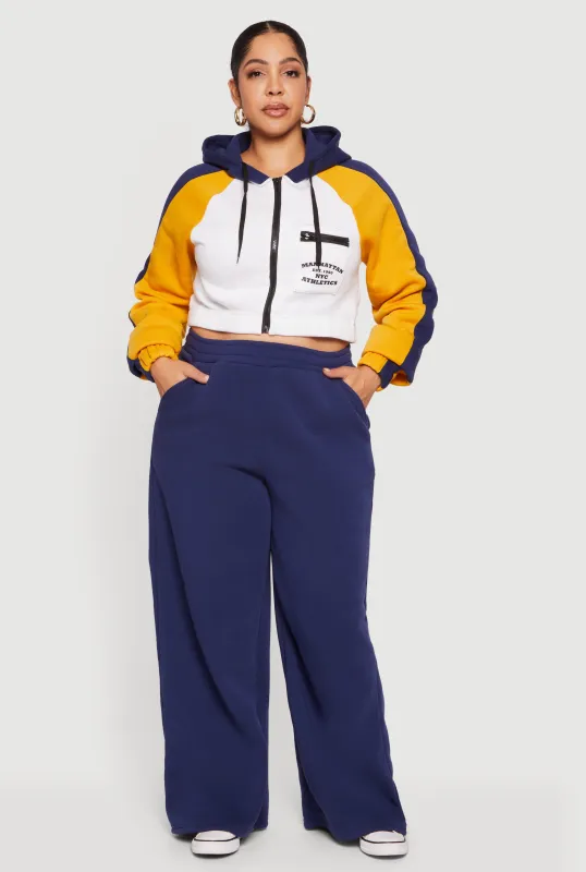 Plus Size High Waisted Wide Leg Sweatpants sold by Rainbow