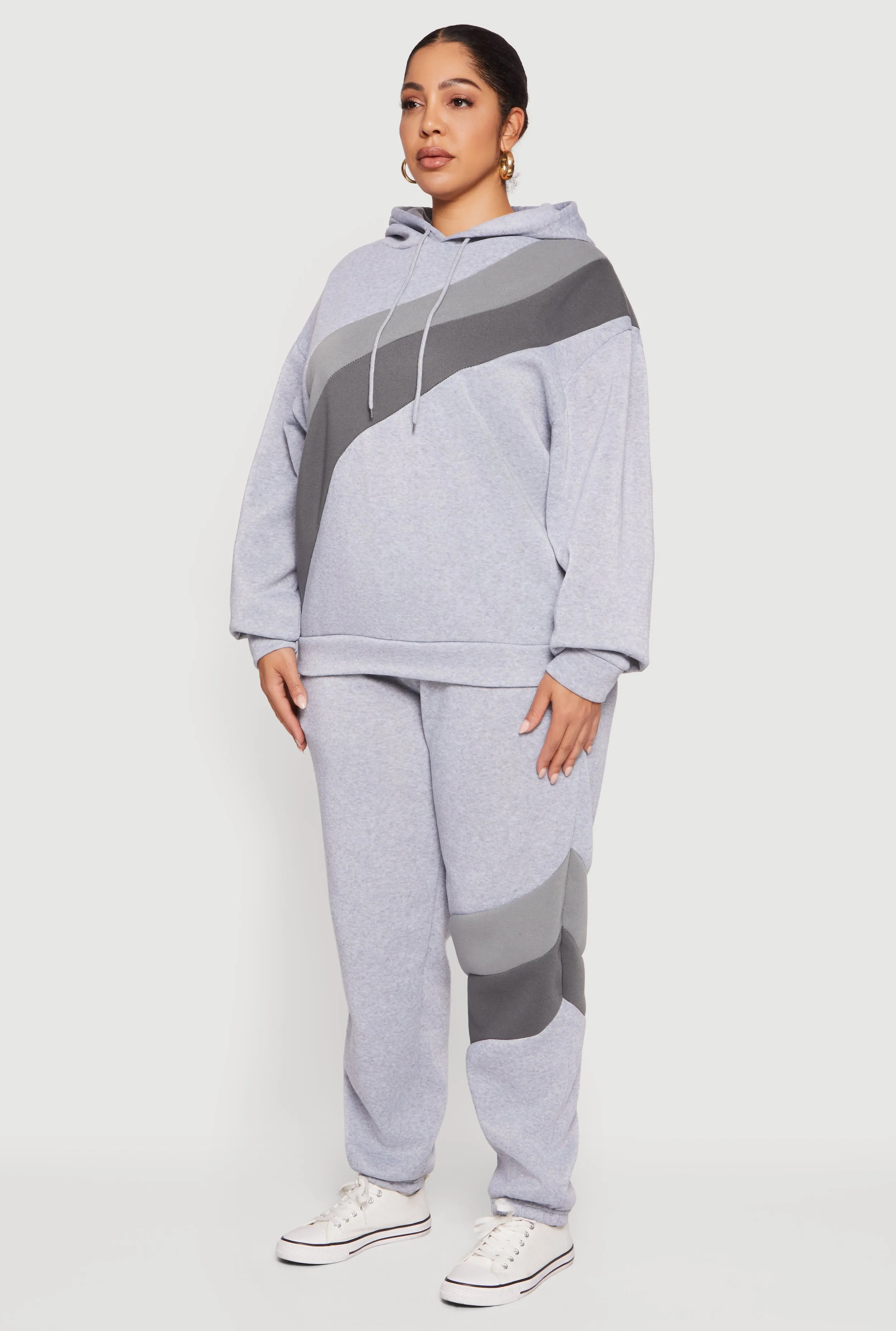 Plus Size Color Block Pullover Hoodie sold by Rainbow product image thumbnail 5