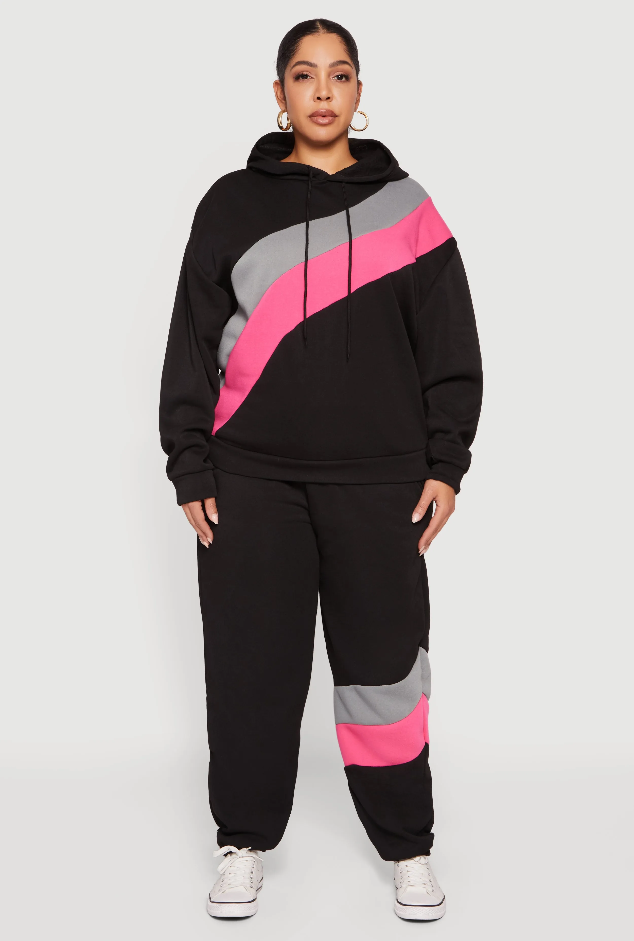 Plus Size Color Block Drawstring Waist Sweatpants sold by Rainbow product image thumbnail 2
