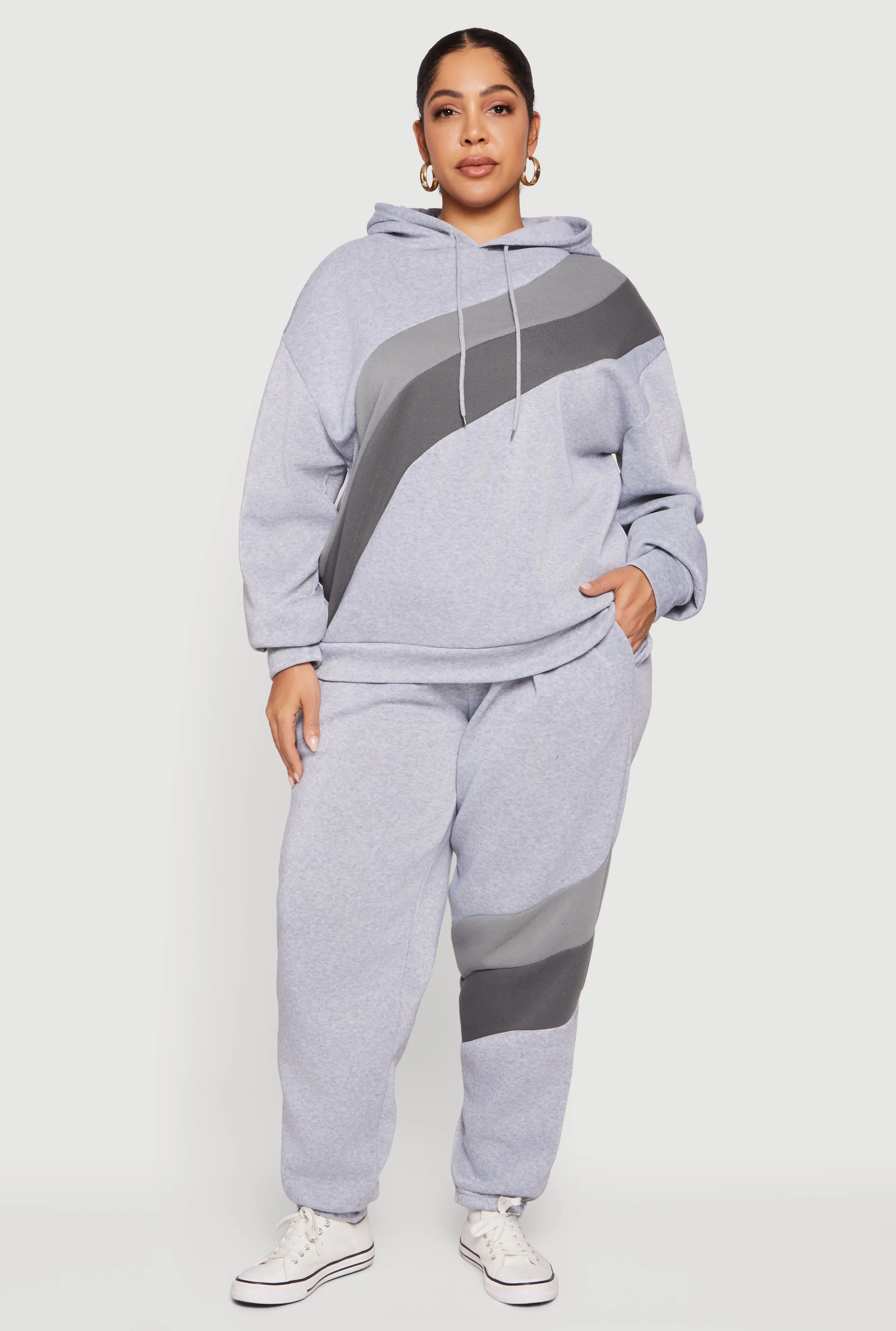 Plus Size Color Block Drawstring Waist Sweatpants sold by Rainbow product image thumbnail 3