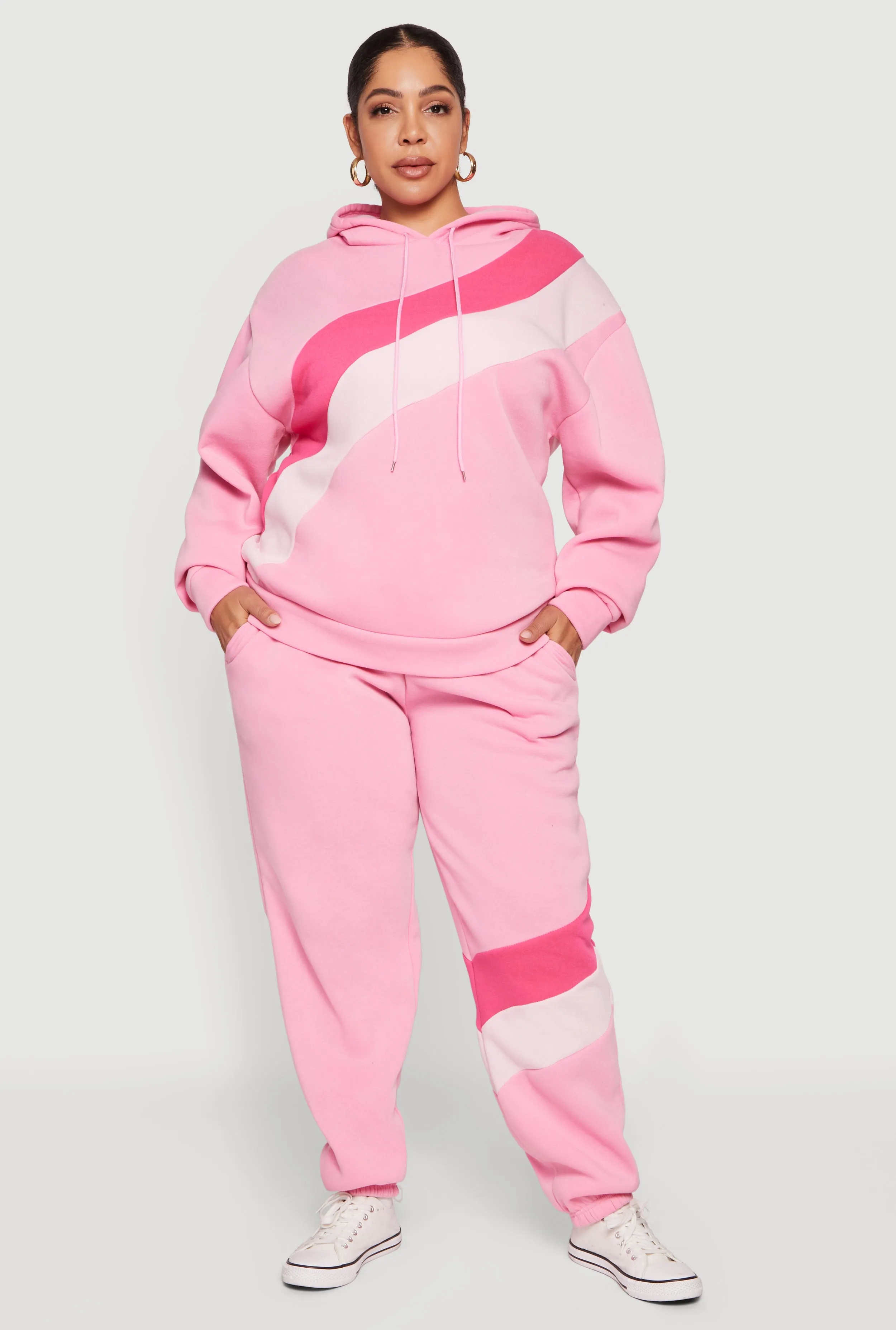 Plus Size Color Block Drawstring Waist Sweatpants sold by Rainbow product image thumbnail 2