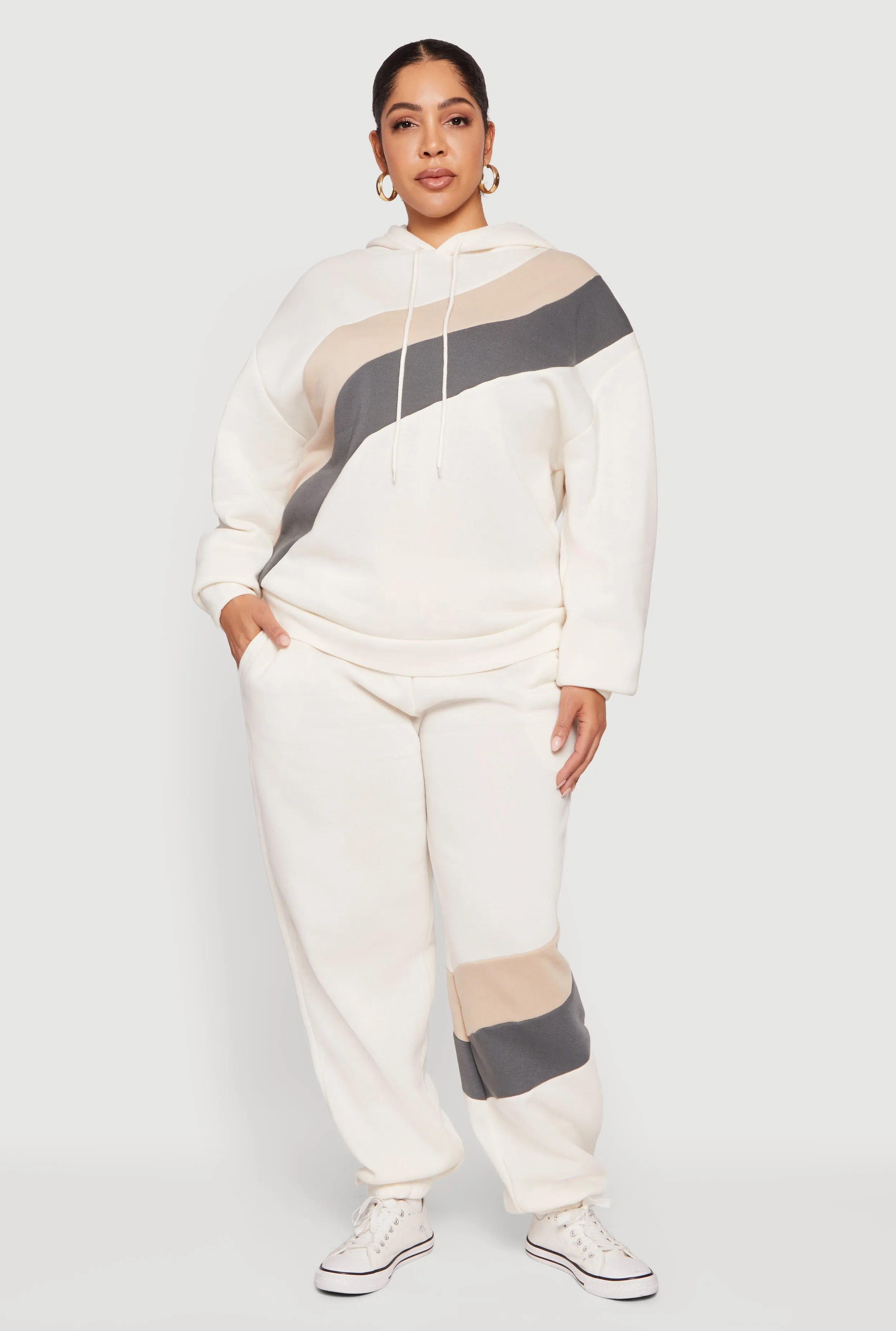 Plus Size Color Block Drawstring Waist Sweatpants sold by Rainbow product image thumbnail 4