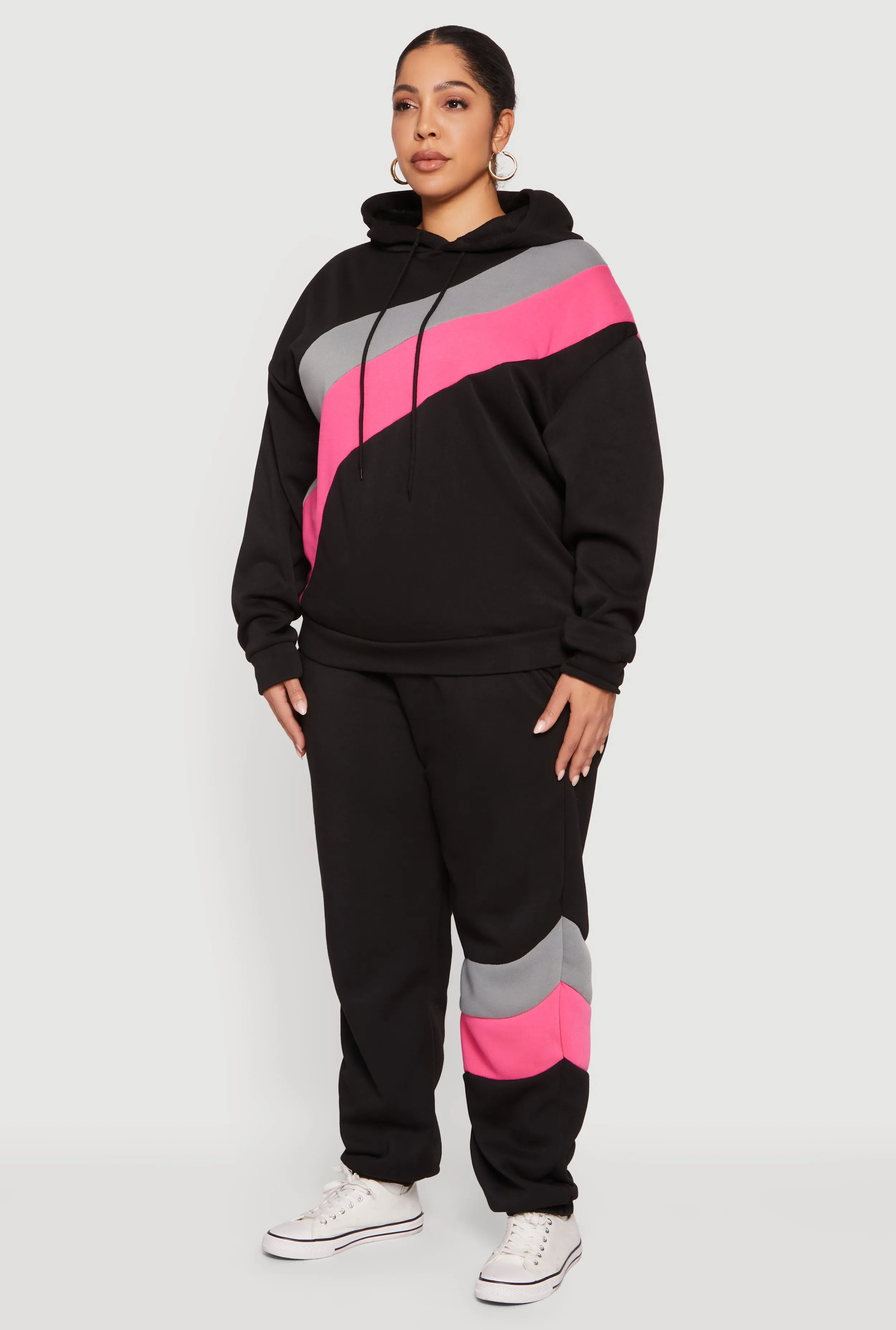 Plus Size Color Block Pullover Hoodie sold by Rainbow product image thumbnail 5