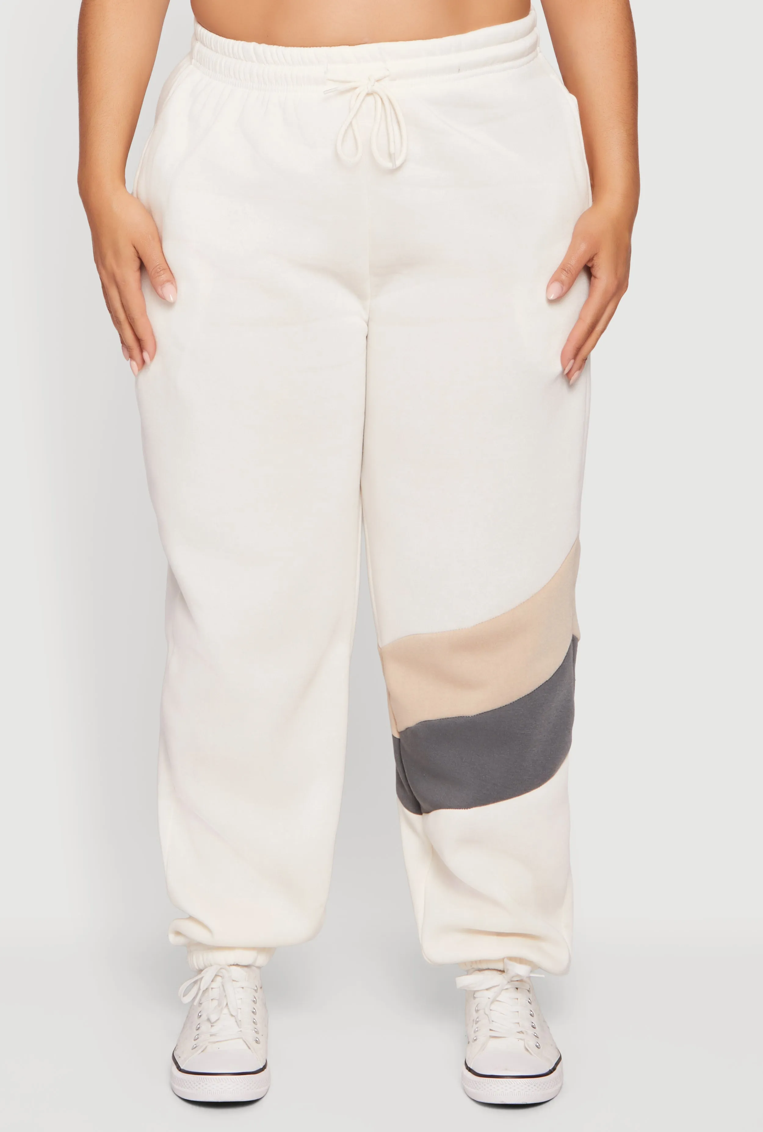 Plus Size Color Block Drawstring Waist Sweatpants sold by Rainbow product image thumbnail 3