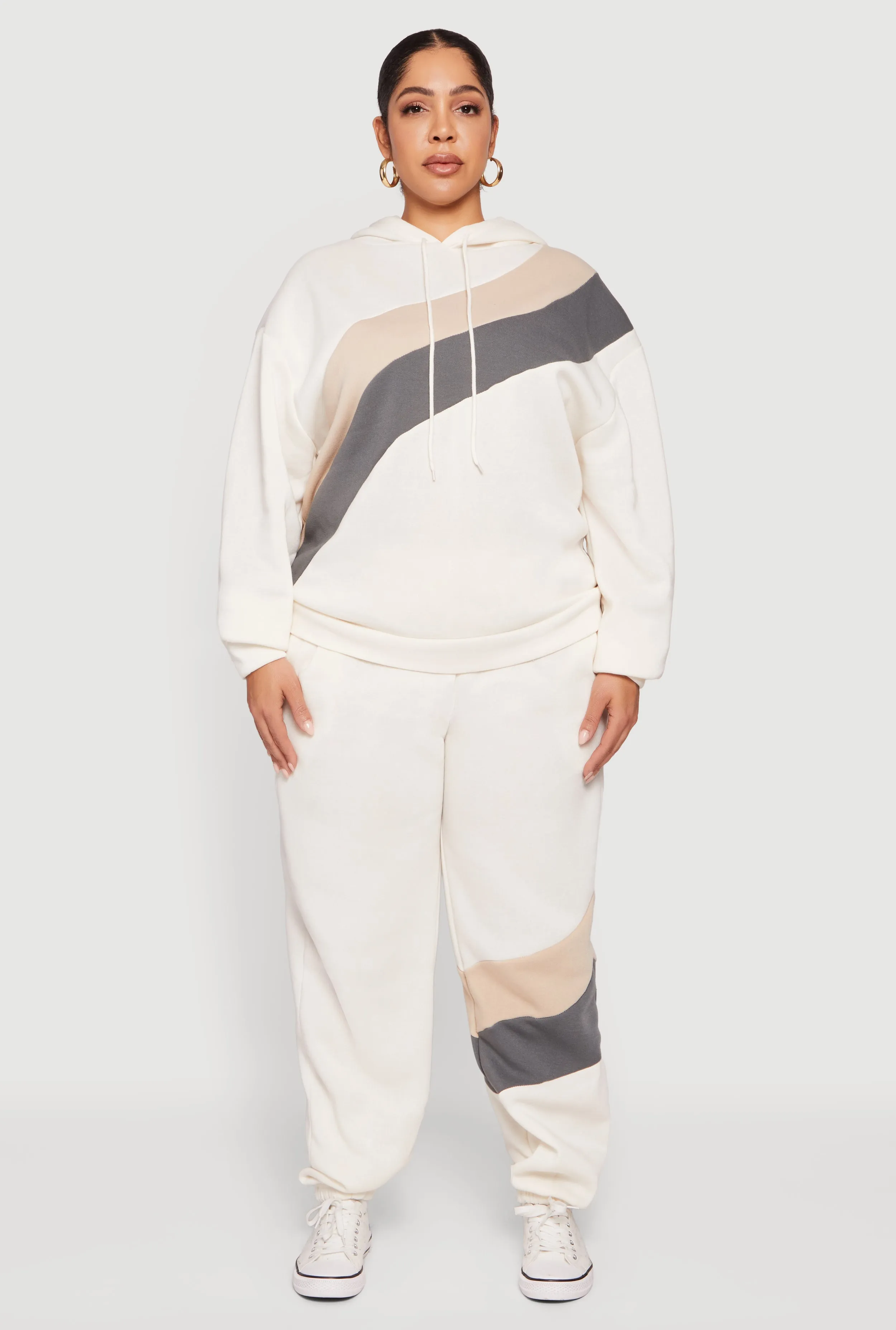 Plus Size Color Block Drawstring Waist Sweatpants sold by Rainbow product image thumbnail 2