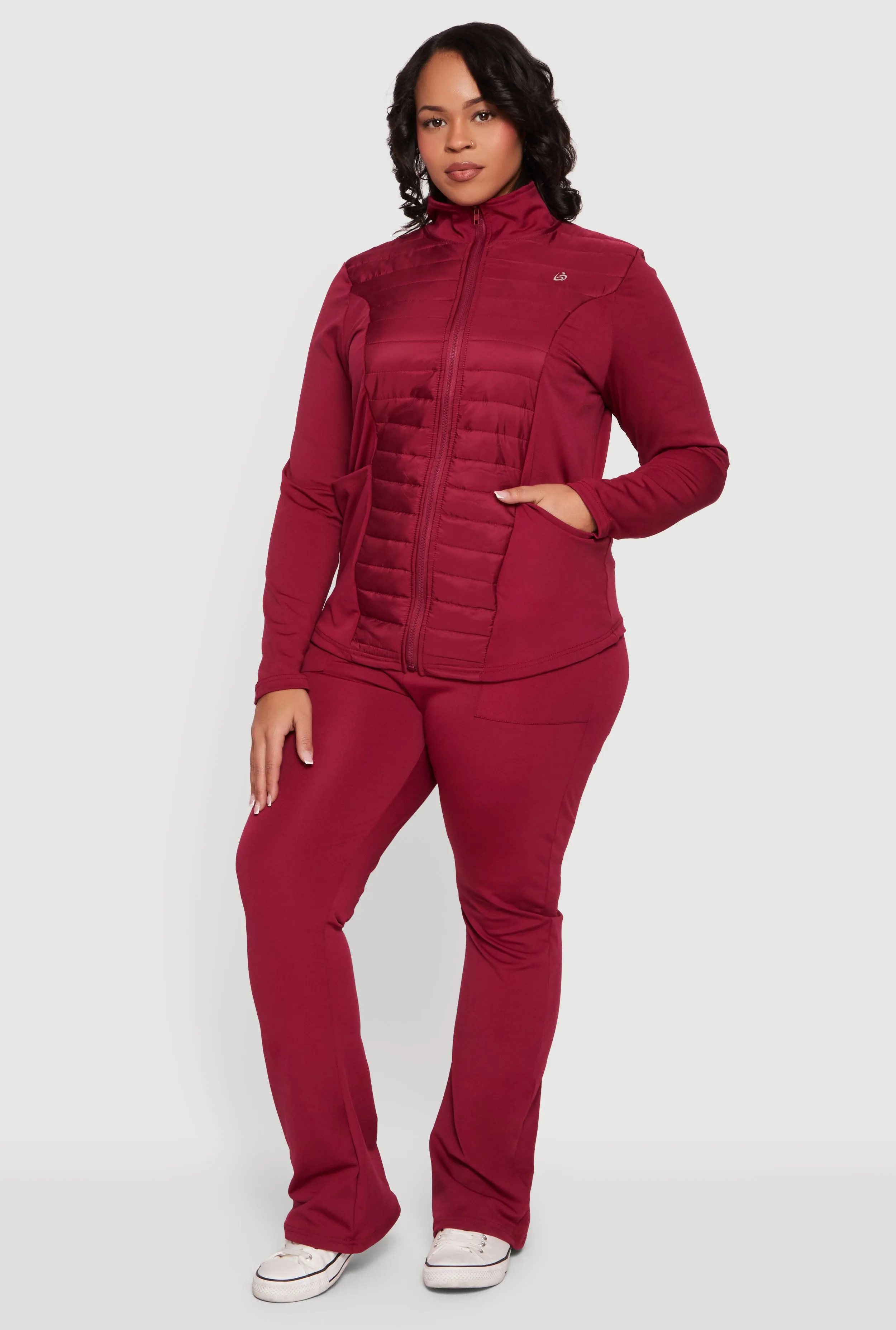 Plus Size Lightweight Puffer Detail Mock Neck Active Jacket sold by Rainbow product image thumbnail 3