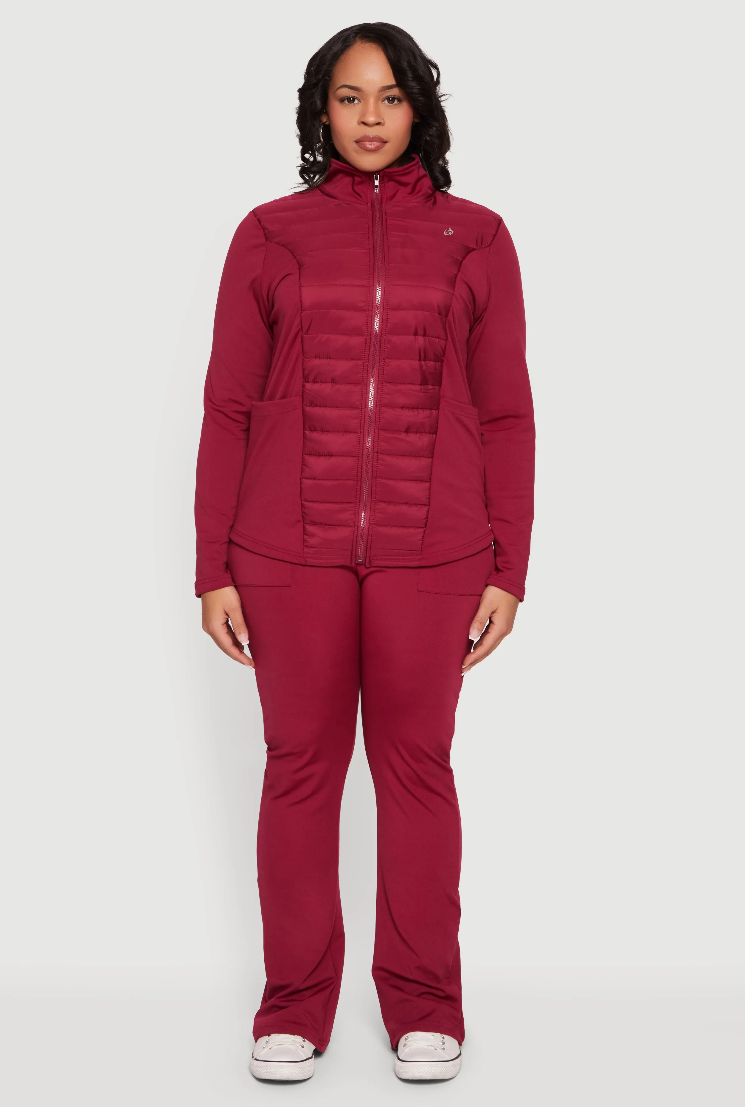 Plus Size Lightweight Puffer Detail Mock Neck Active Jacket sold by Rainbow product image thumbnail 2