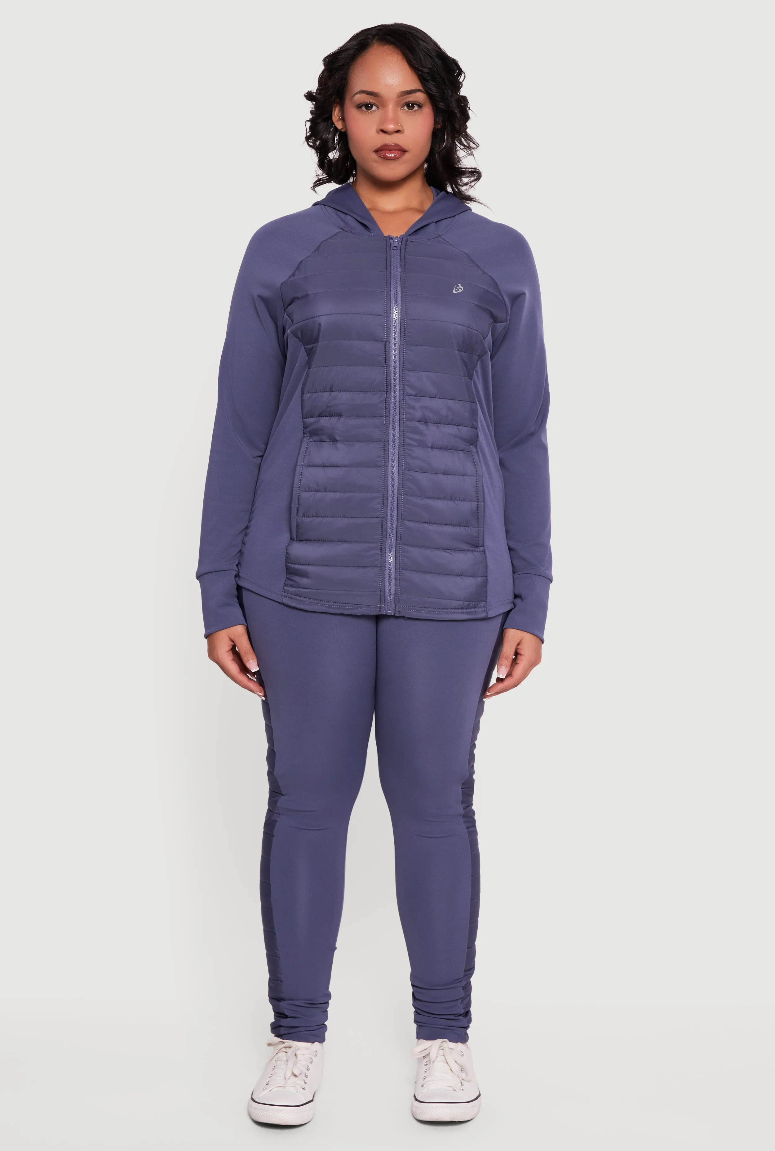 Plus Size Lightweight Puffer Detail Hooded Active Jacket sold by Rainbow product image thumbnail 3