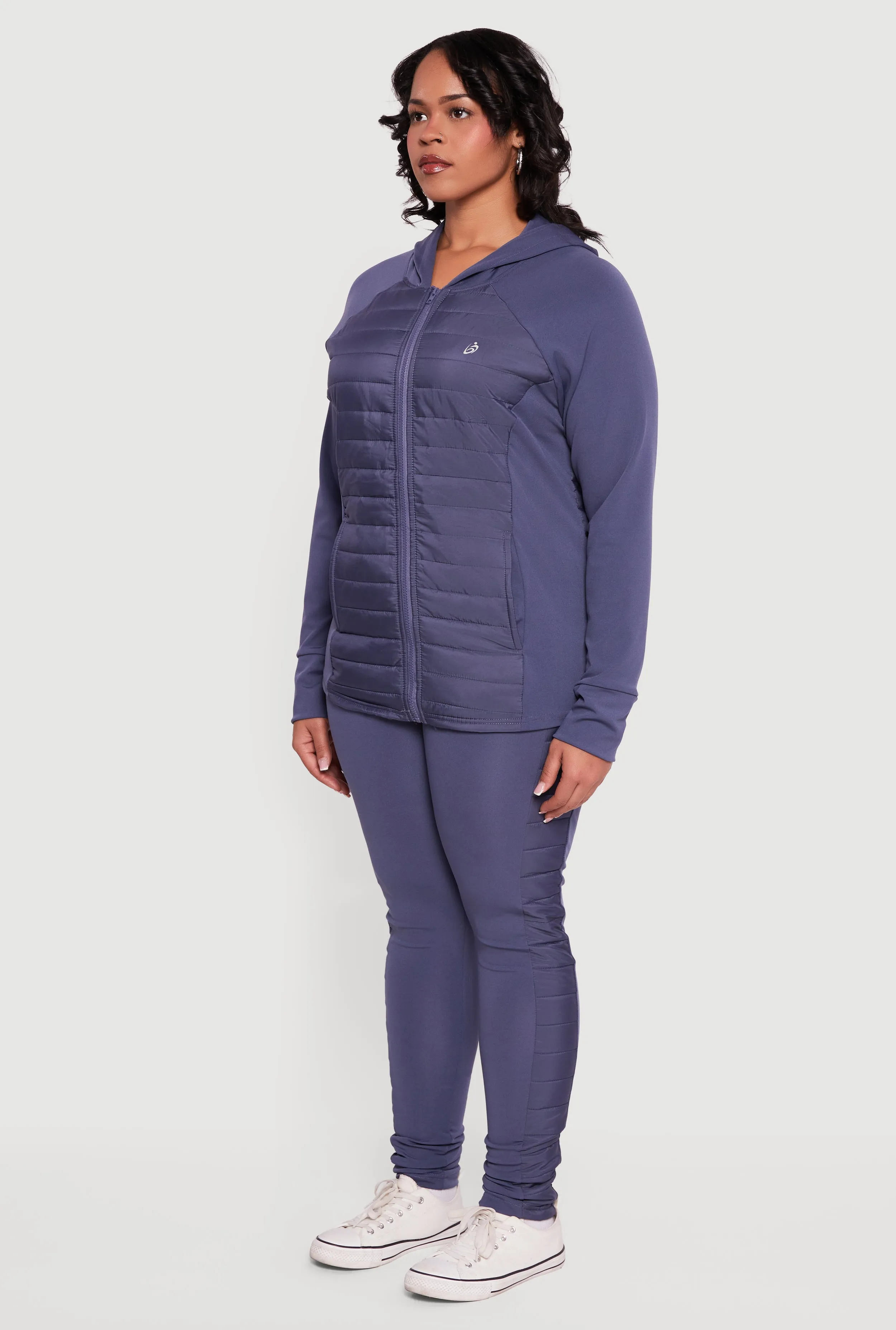 Plus Size Lightweight Puffer Detail Hooded Active Jacket sold by Rainbow product image thumbnail 5