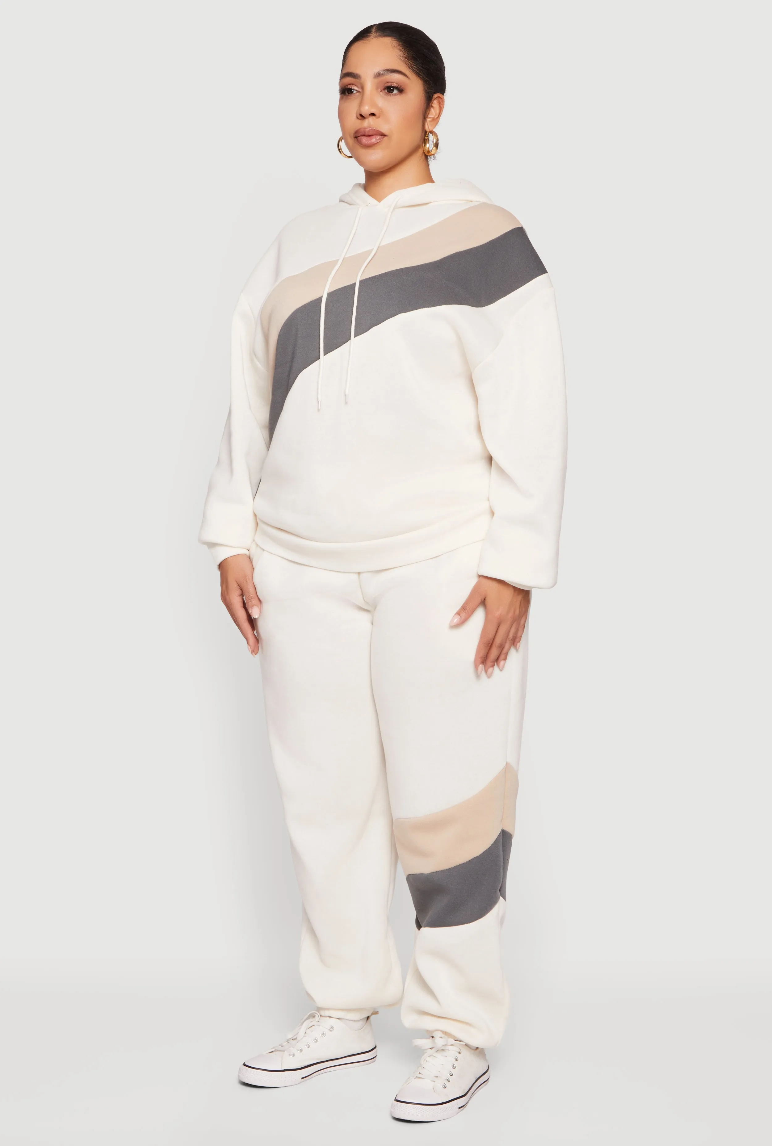 Plus Size Color Block Pullover Hoodie sold by Rainbow product image thumbnail 5