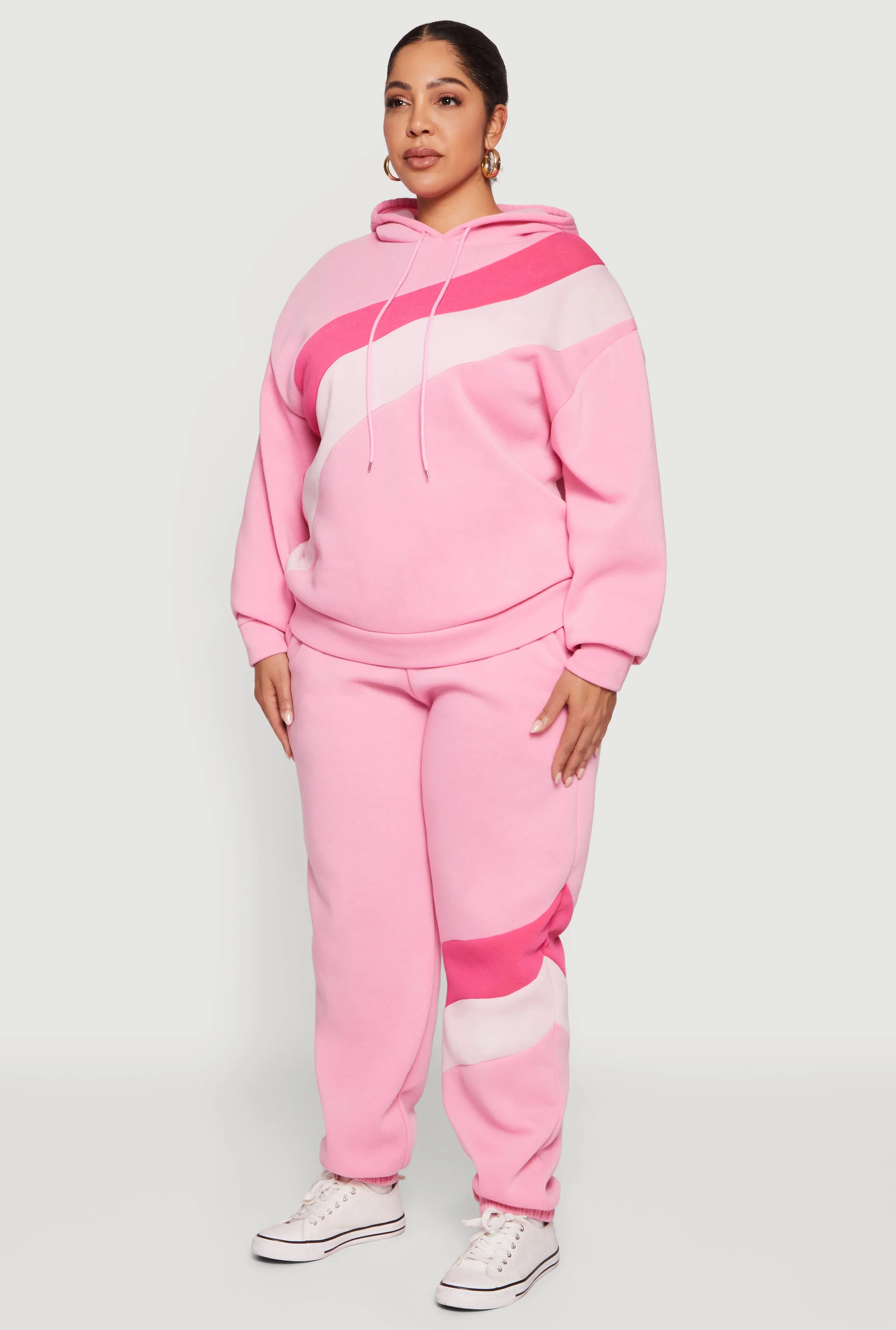 Plus Size Color Block Pullover Hoodie sold by Rainbow product image thumbnail 5