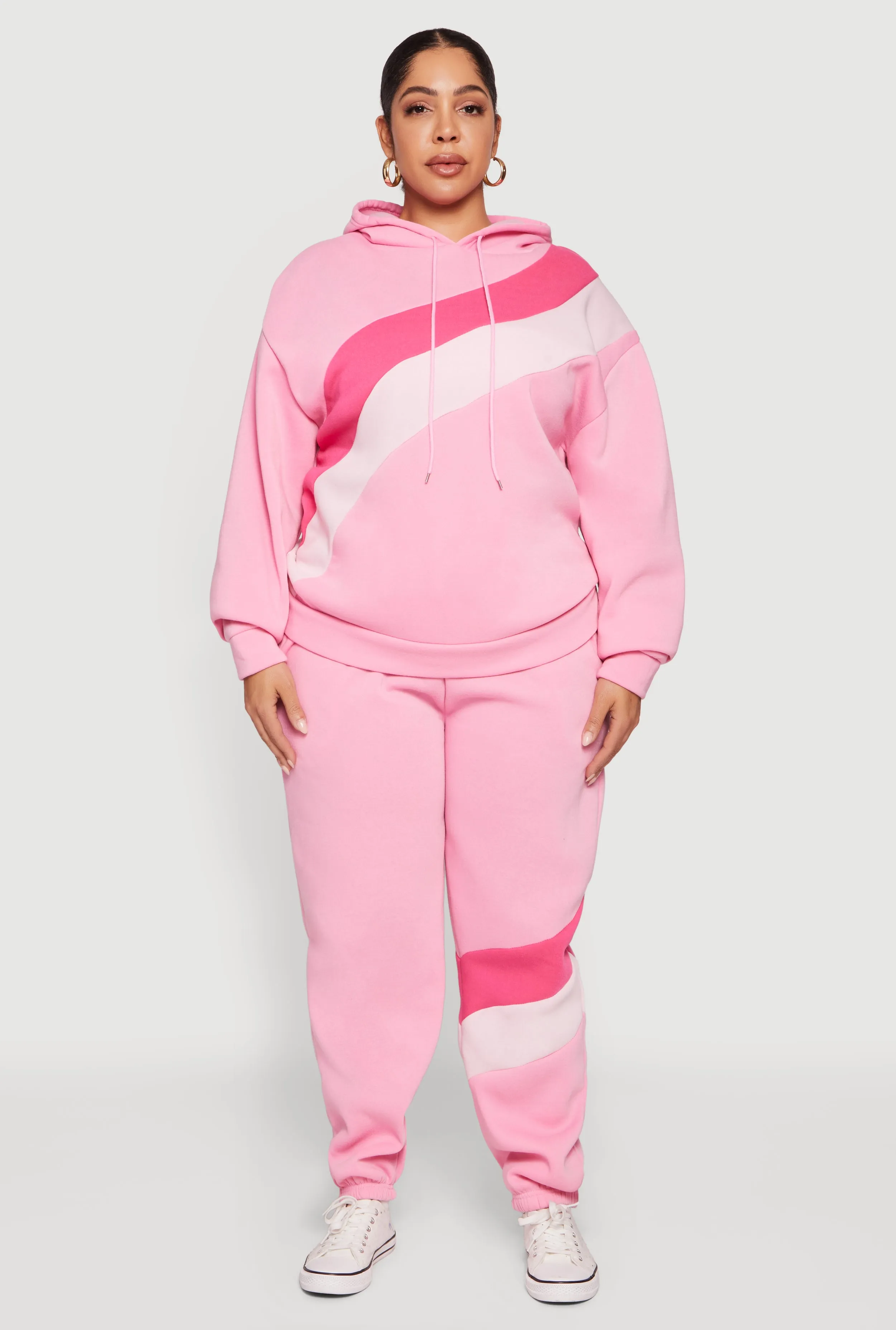 Plus Size Color Block Pullover Hoodie sold by Rainbow product image thumbnail 2
