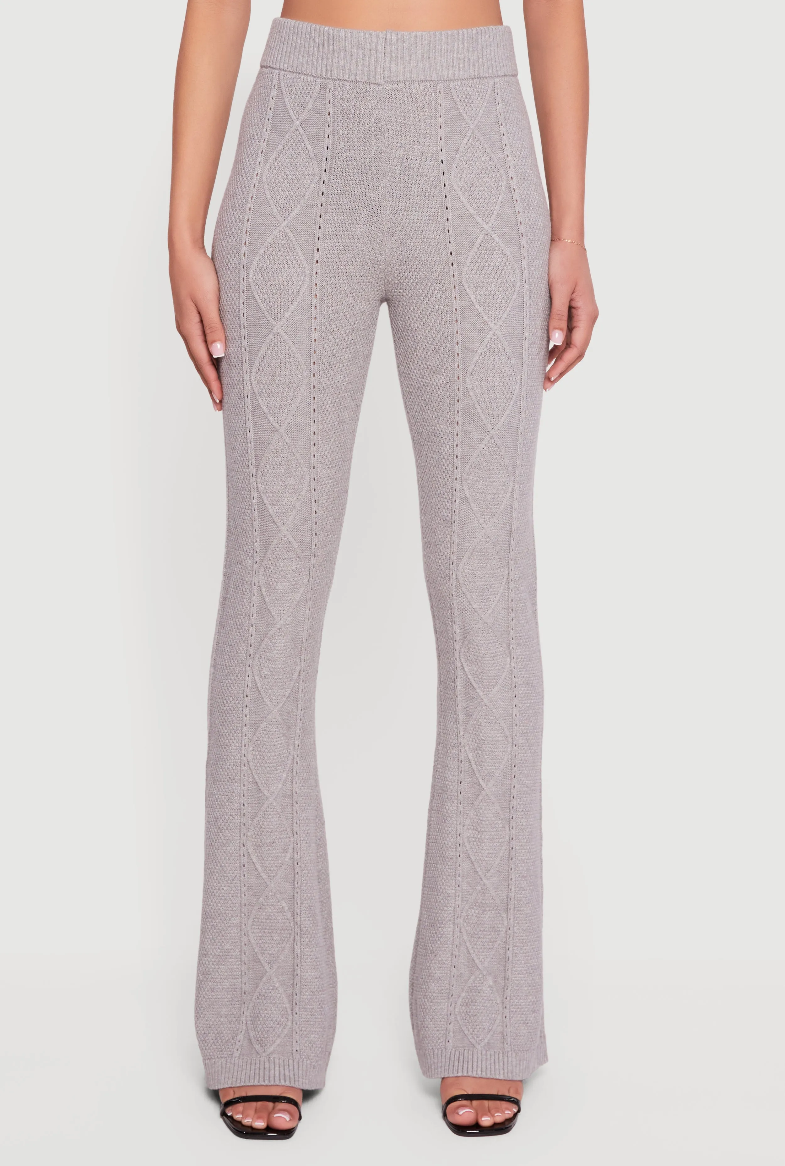 High Waisted Cable Knit Pull On Pants sold by Rainbow product image thumbnail 3