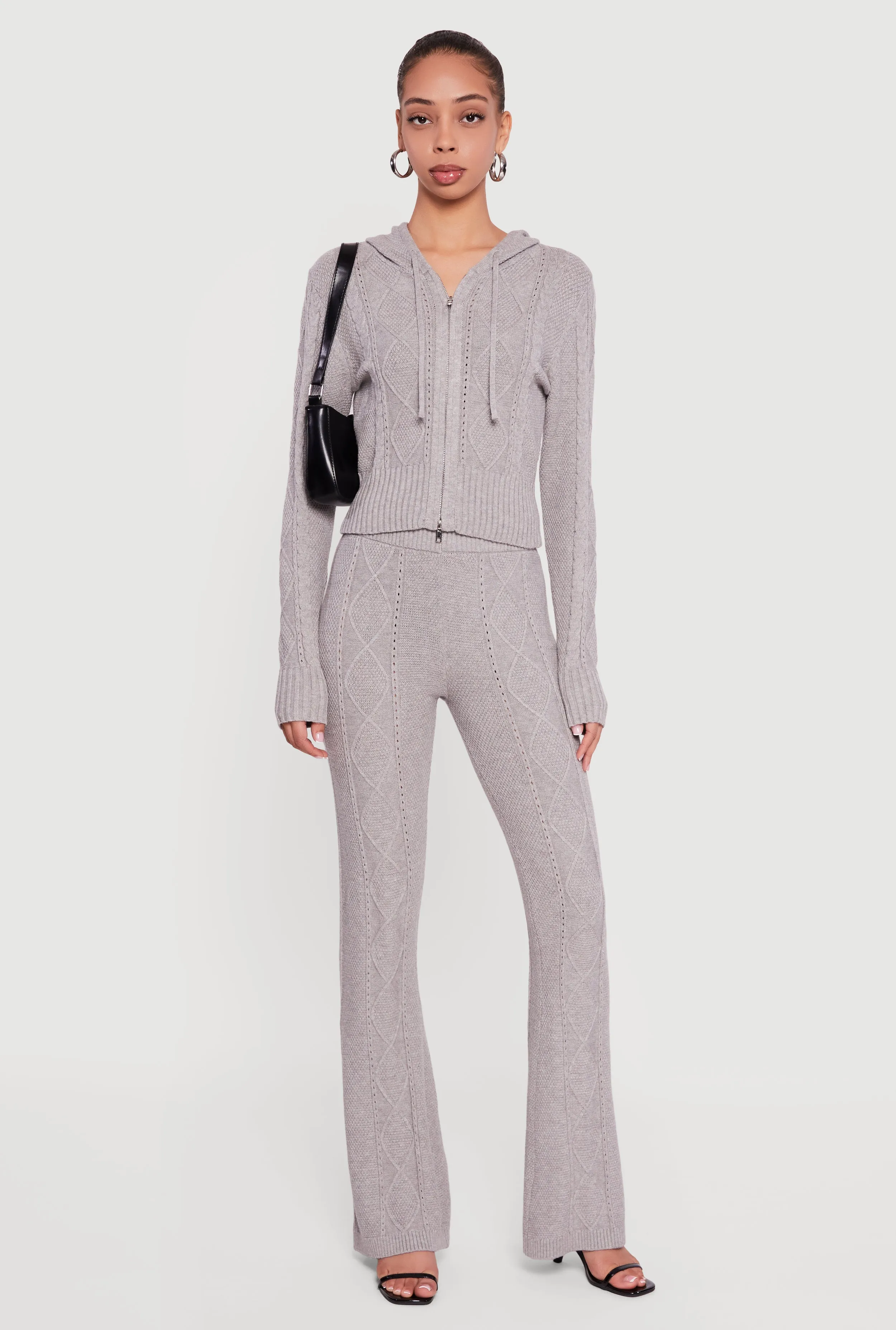 High Waisted Cable Knit Pull On Pants sold by Rainbow