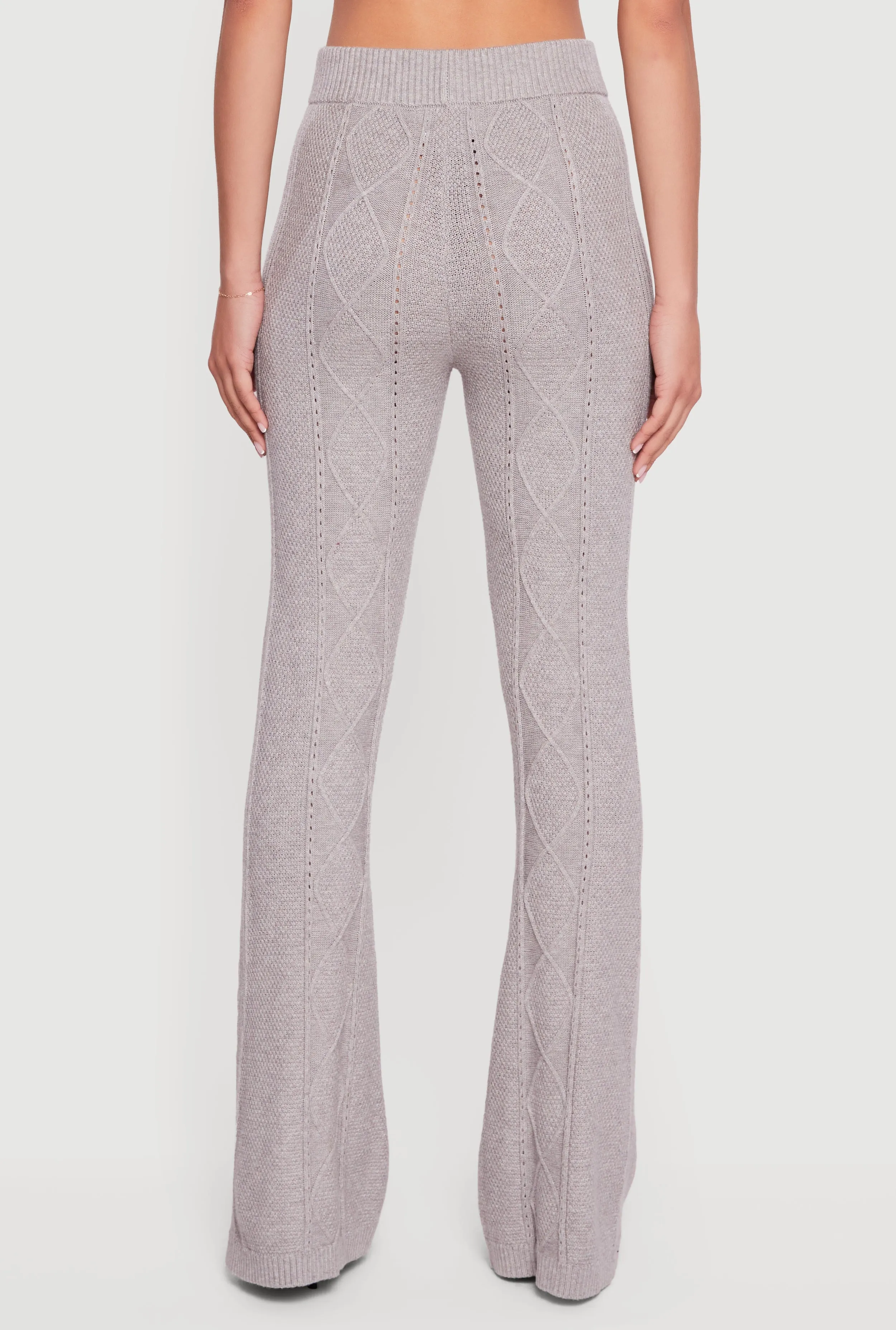 High Waisted Cable Knit Pull On Pants sold by Rainbow product image thumbnail 5