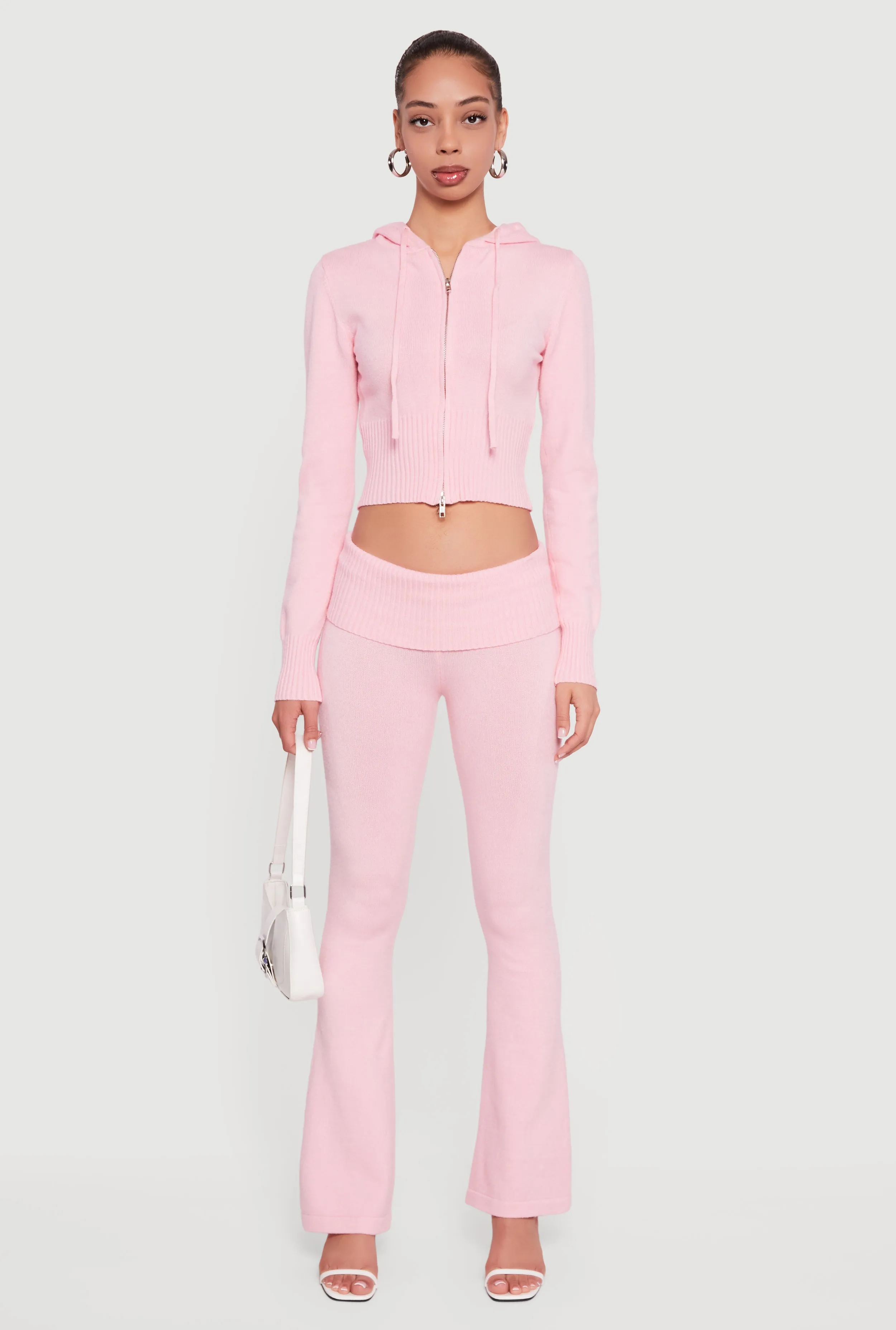 Mid Rise Ribbed Knit Flare Leg Pants sold by Rainbow product image thumbnail 2