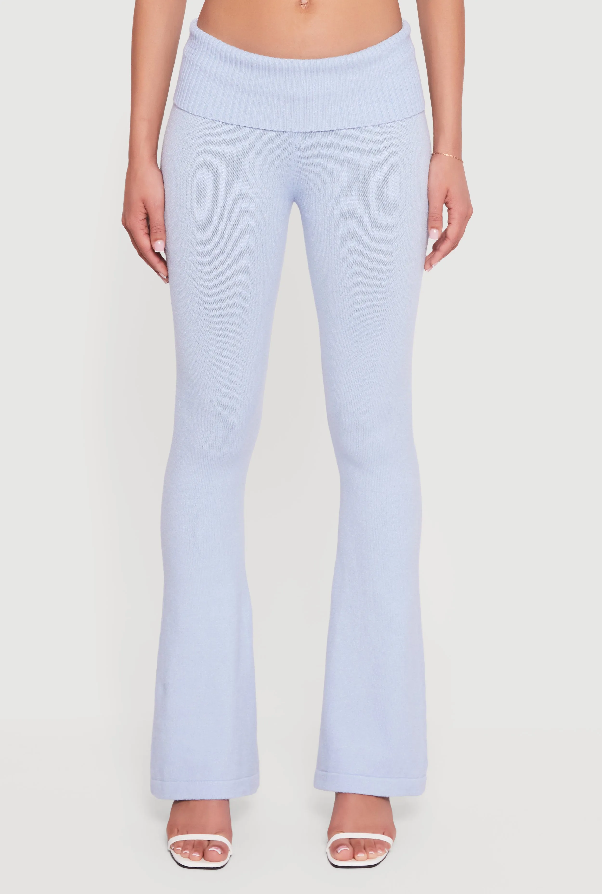 Mid Rise Ribbed Knit Flare Leg Pants sold by Rainbow product image thumbnail 3