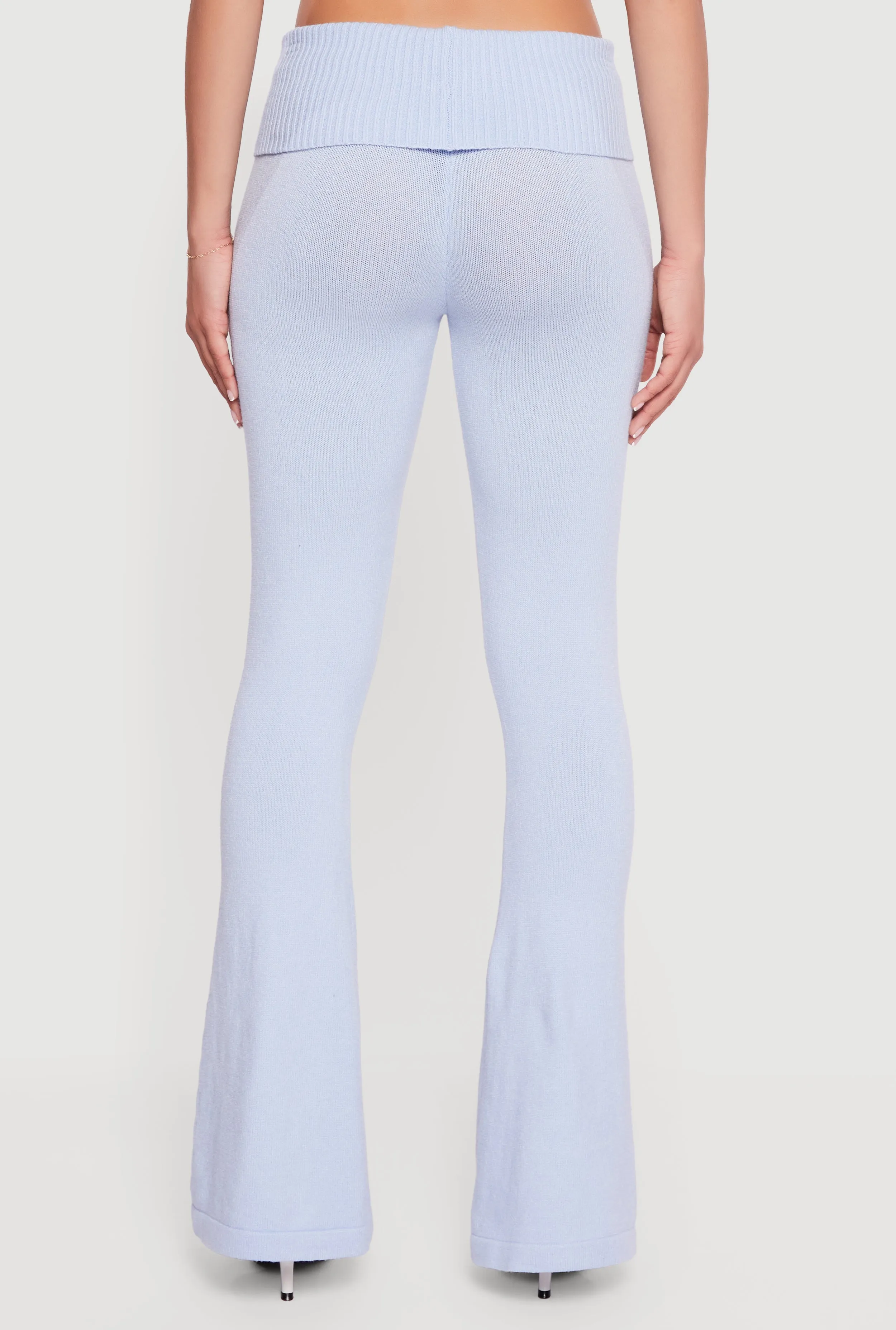 Mid Rise Ribbed Knit Flare Leg Pants sold by Rainbow product image thumbnail 5