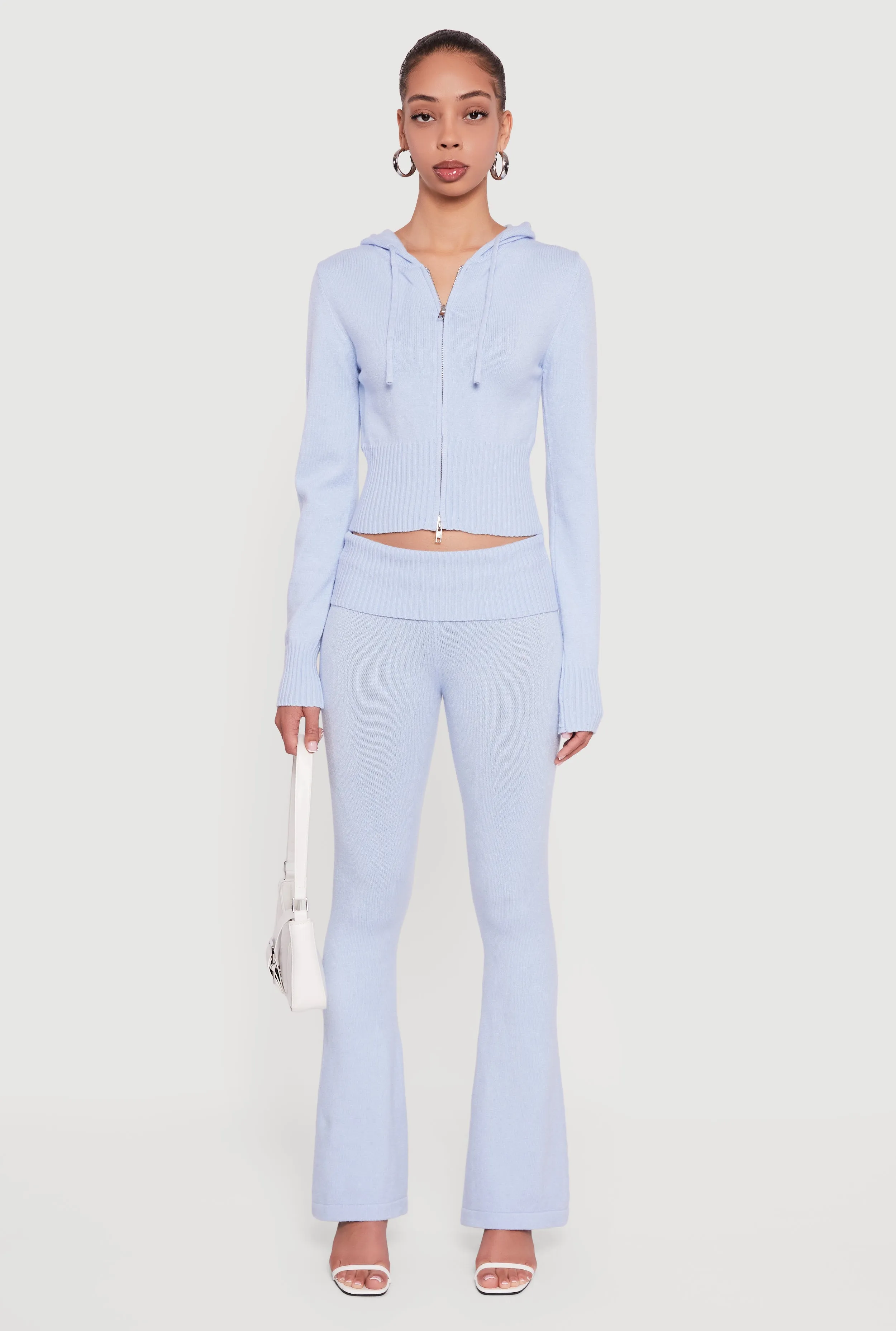 Mid Rise Ribbed Knit Flare Leg Pants sold by Rainbow product image thumbnail 2