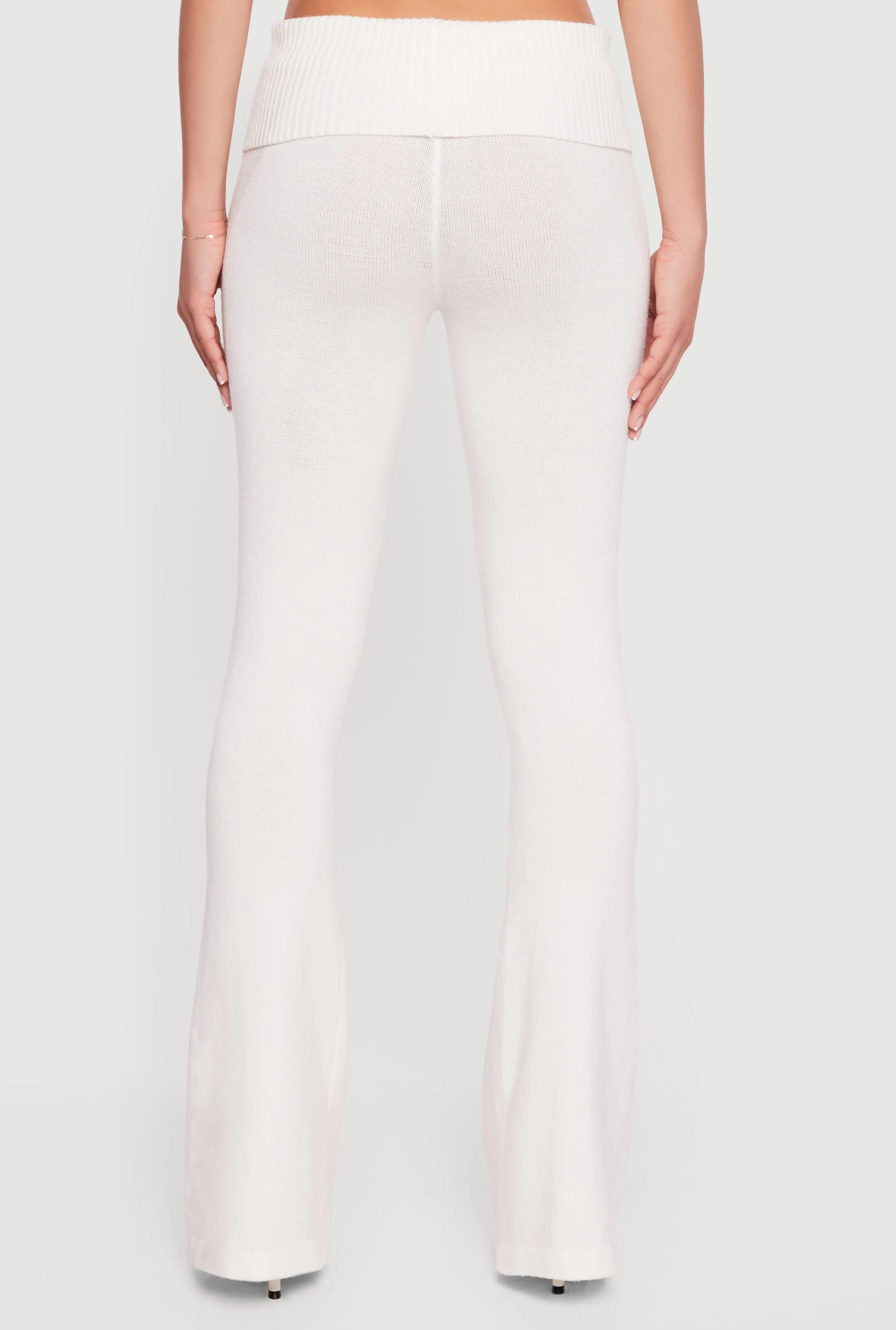 Mid Rise Ribbed Knit Flare Leg Pants sold by Rainbow product image thumbnail 5