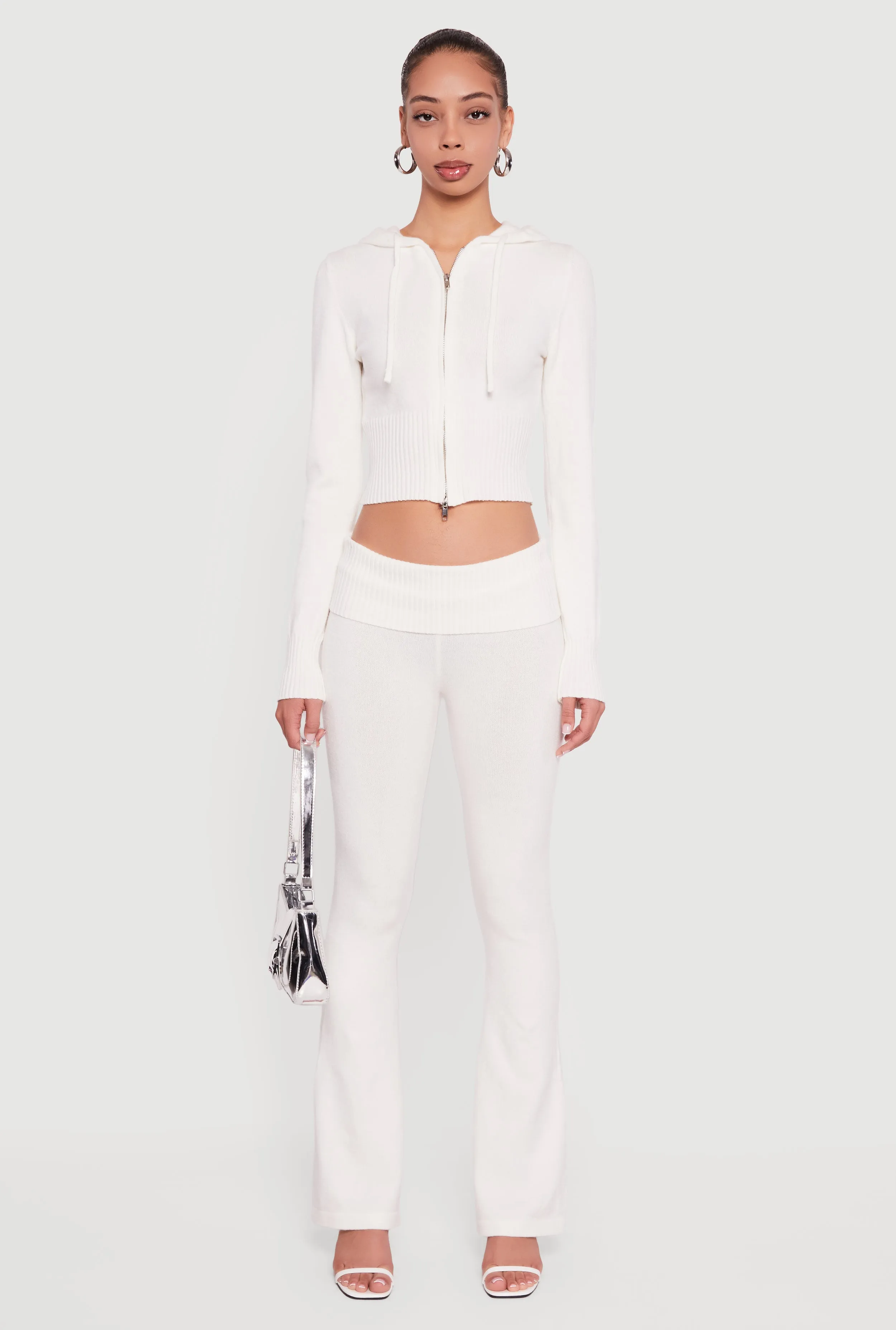 Mid Rise Ribbed Knit Flare Leg Pants sold by Rainbow product image thumbnail 2