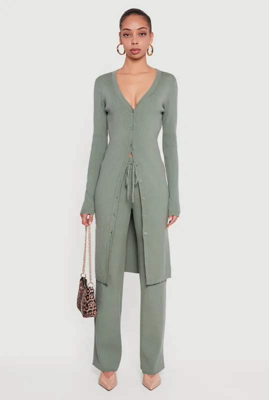 Long Sleeve Ribbed Knit Duster sold by Rainbow