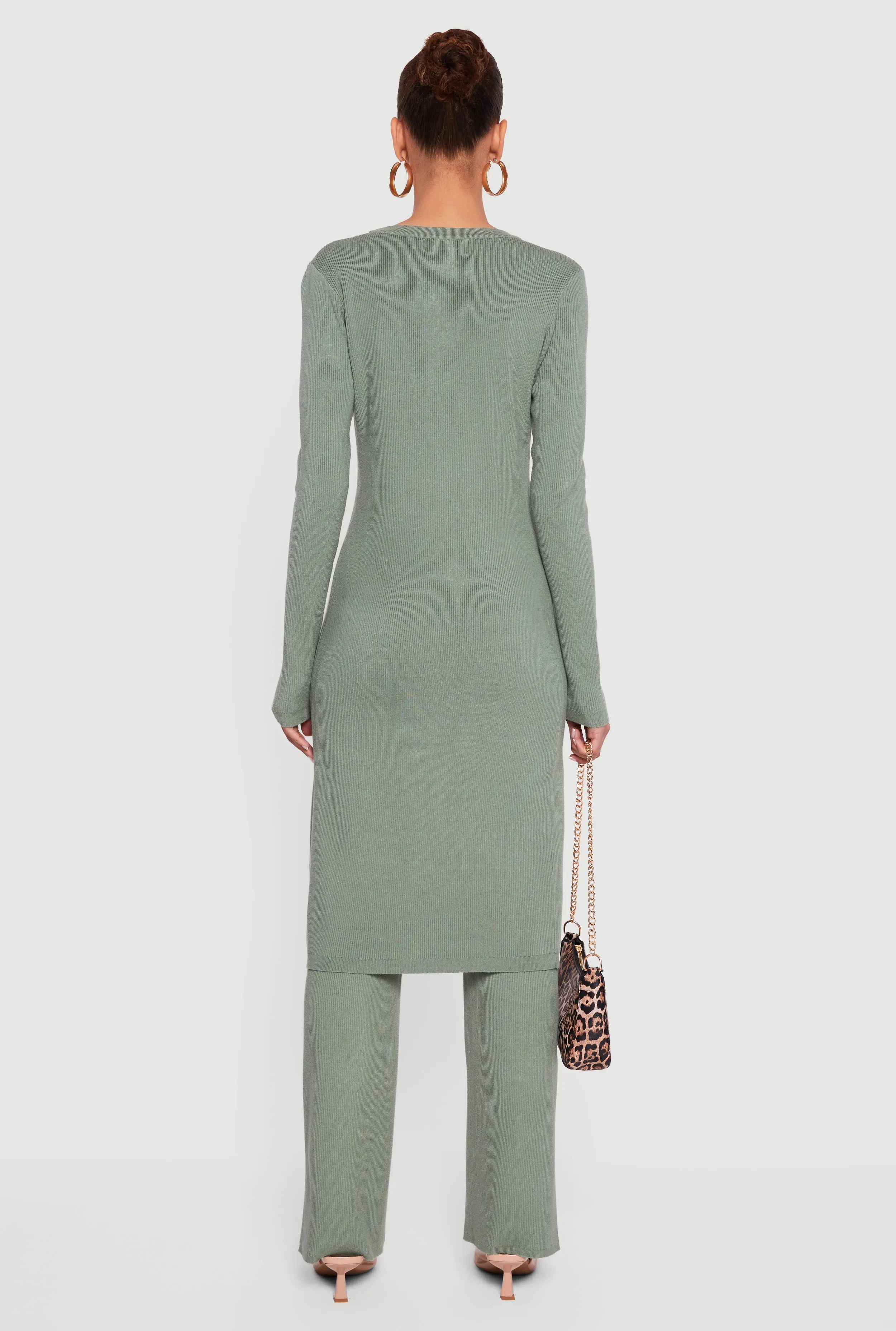 Long Sleeve Ribbed Knit Duster sold by Rainbow product image thumbnail 5