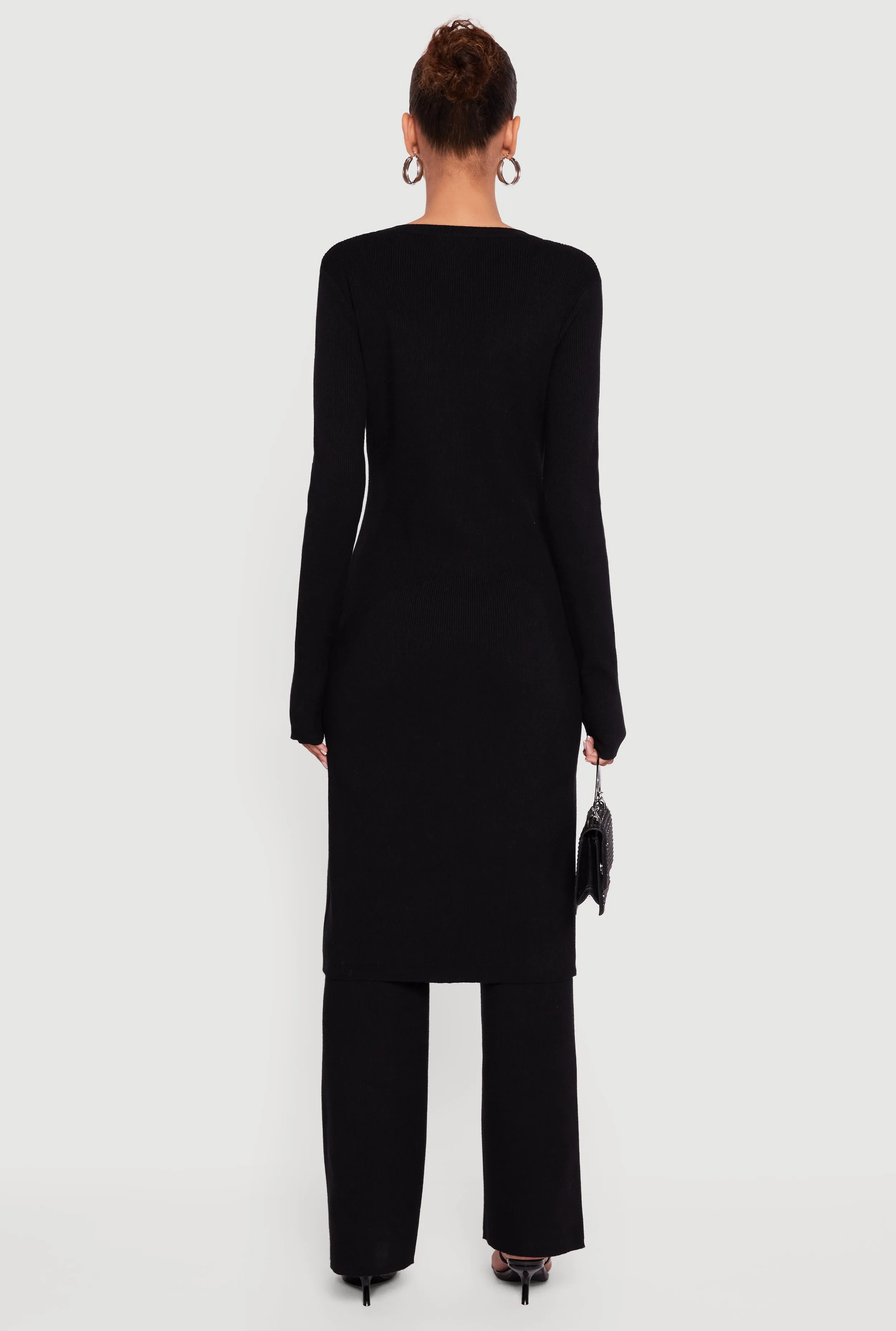 Long Sleeve Ribbed Knit Duster sold by Rainbow product image thumbnail 5