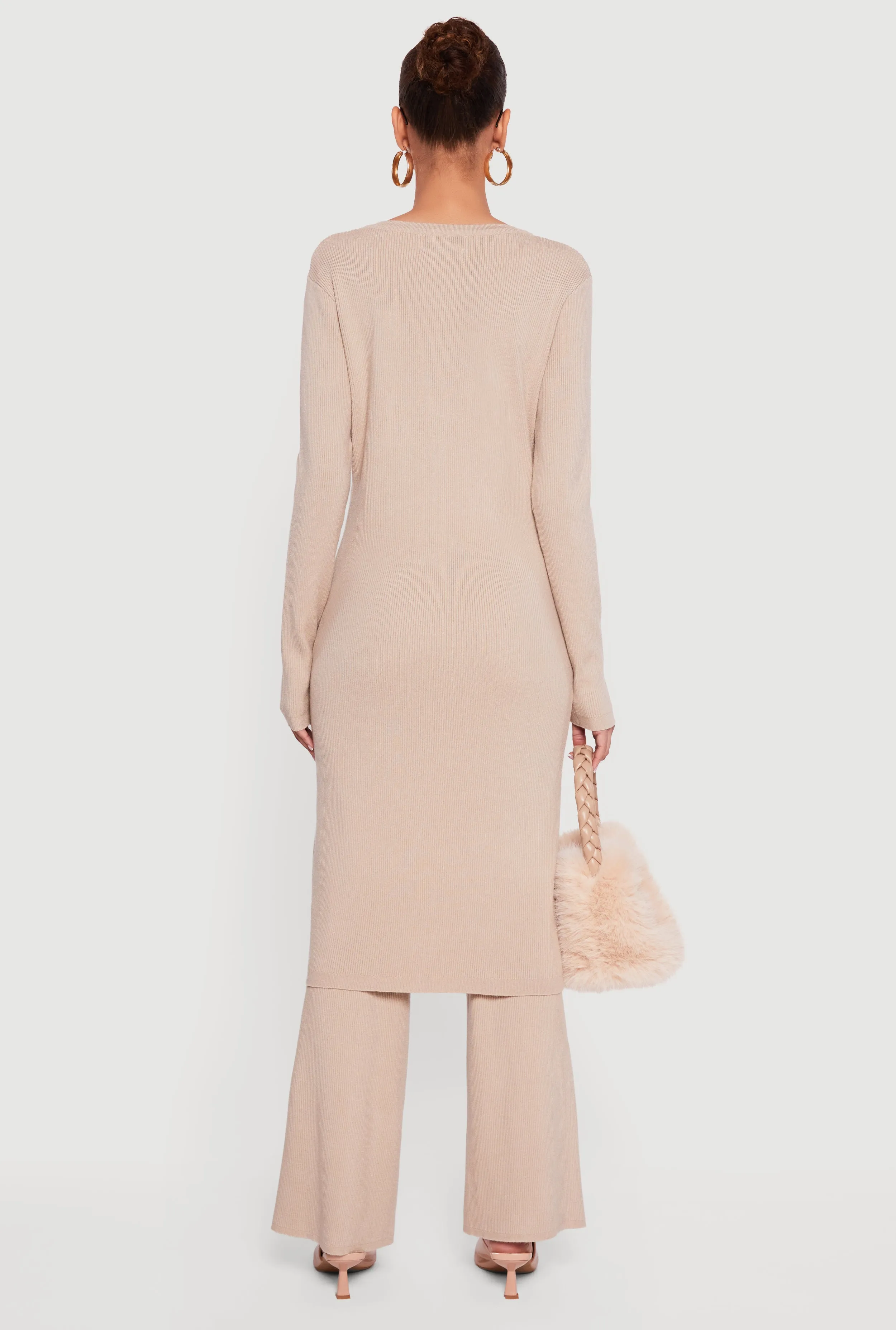 Long Sleeve Ribbed Knit Duster sold by Rainbow product image thumbnail 5