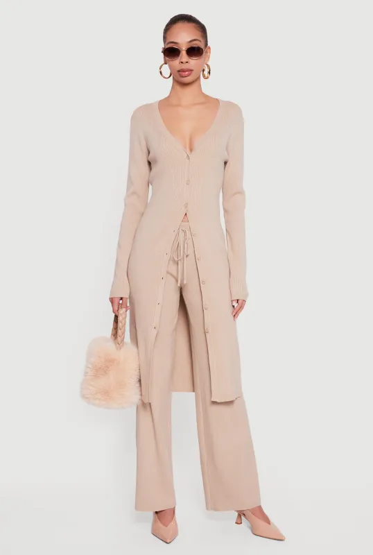 Long Sleeve Ribbed Knit Duster sold by Rainbow