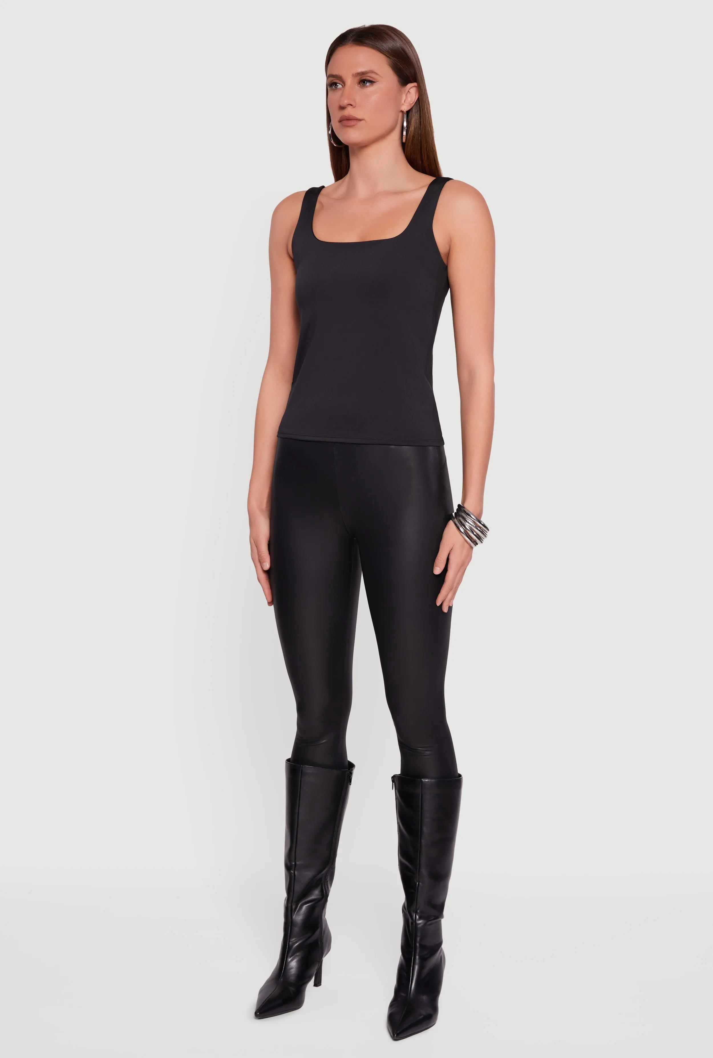 Solid Square Neck Tank Top sold by Rainbow product image thumbnail 5