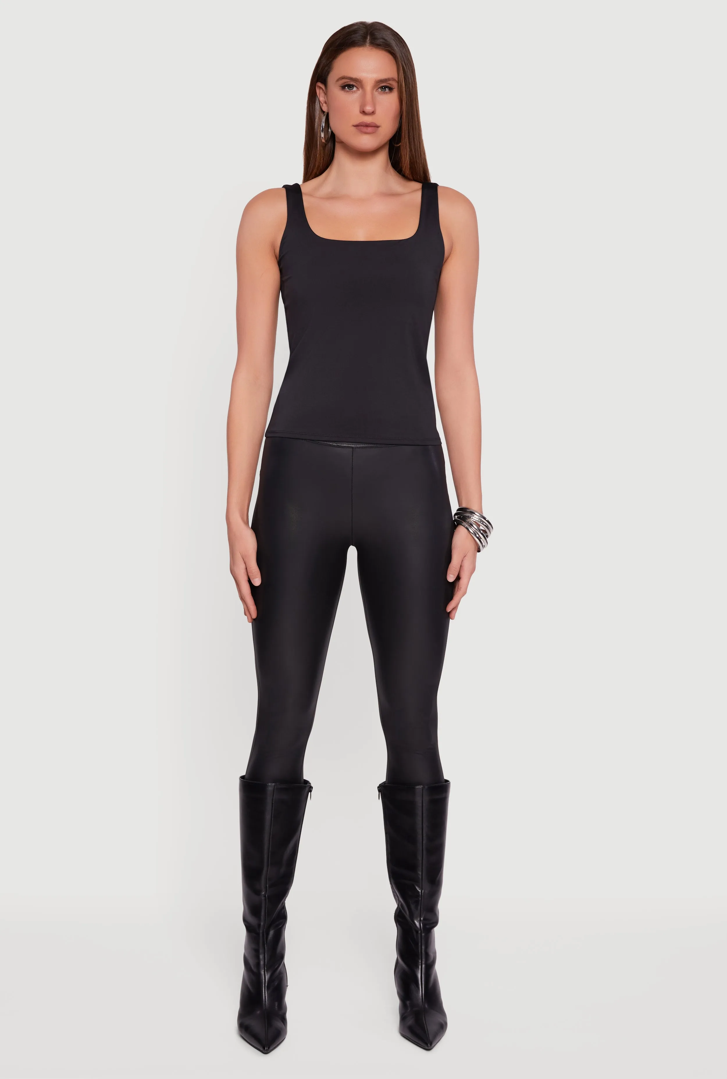 Solid Square Neck Tank Top sold by Rainbow product image thumbnail 3