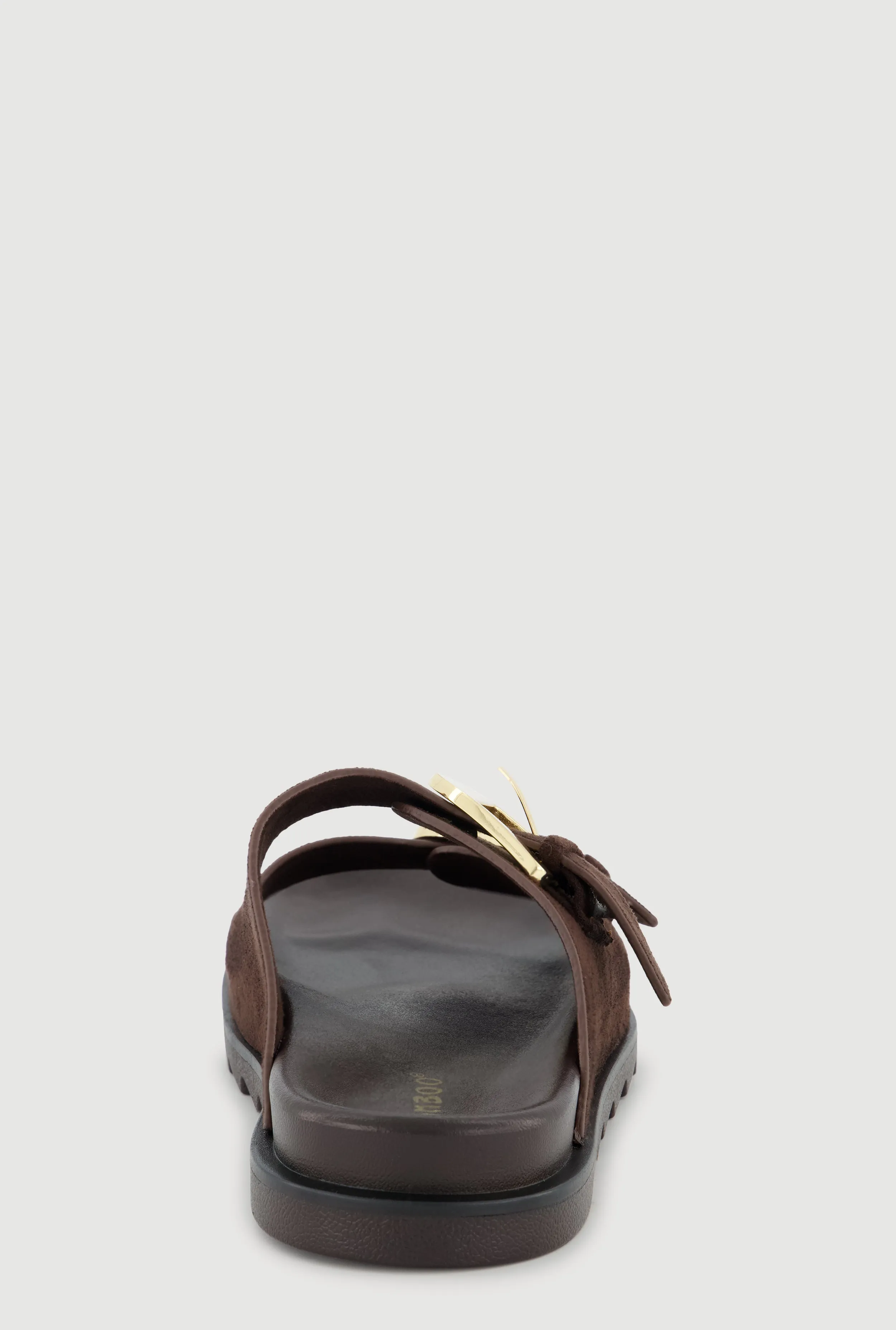 Faux Suede Double Metallic Buckle Slide Sandals sold by Rainbow product image thumbnail 3