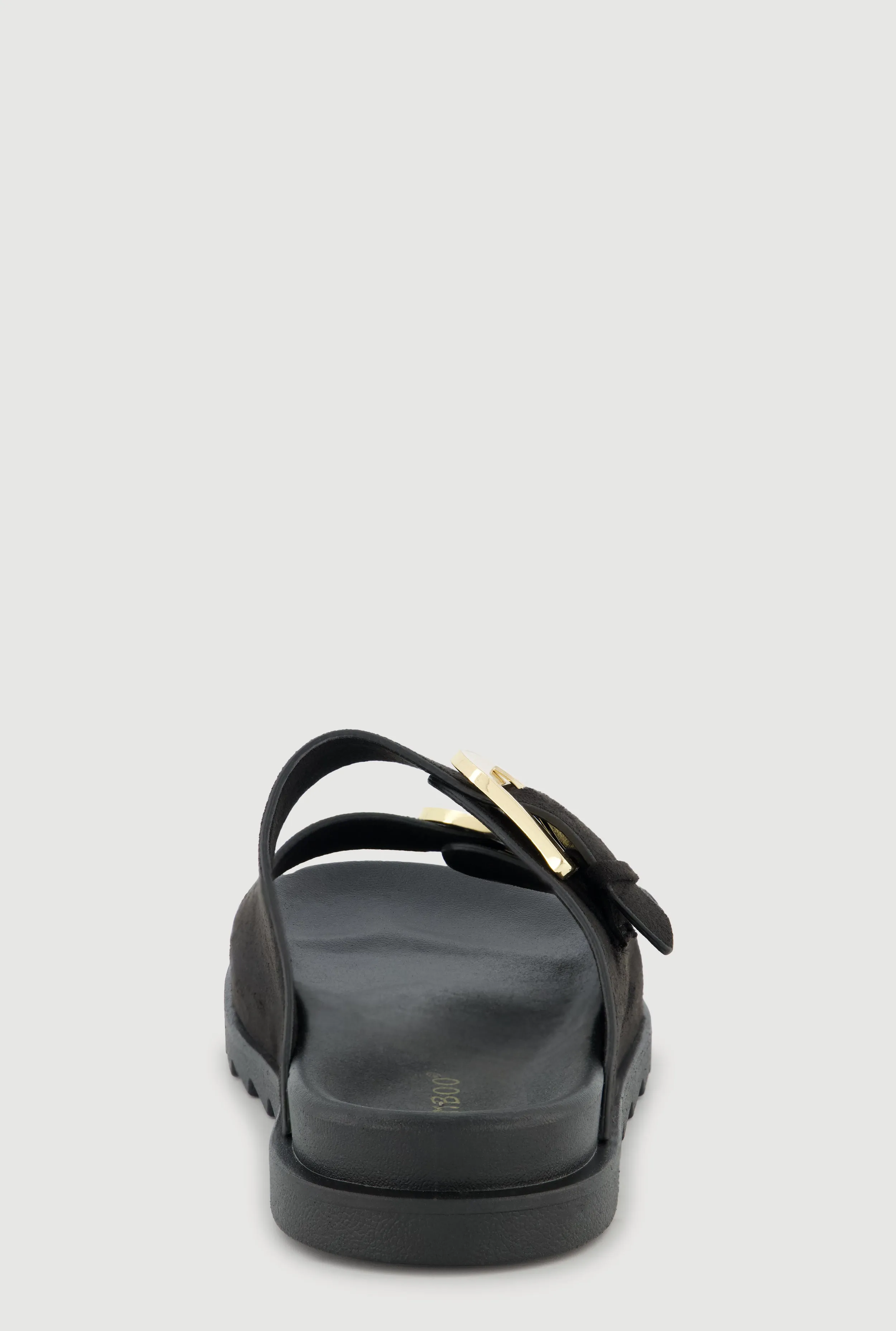 Faux Suede Double Metallic Buckle Slide Sandals sold by Rainbow product image thumbnail 3