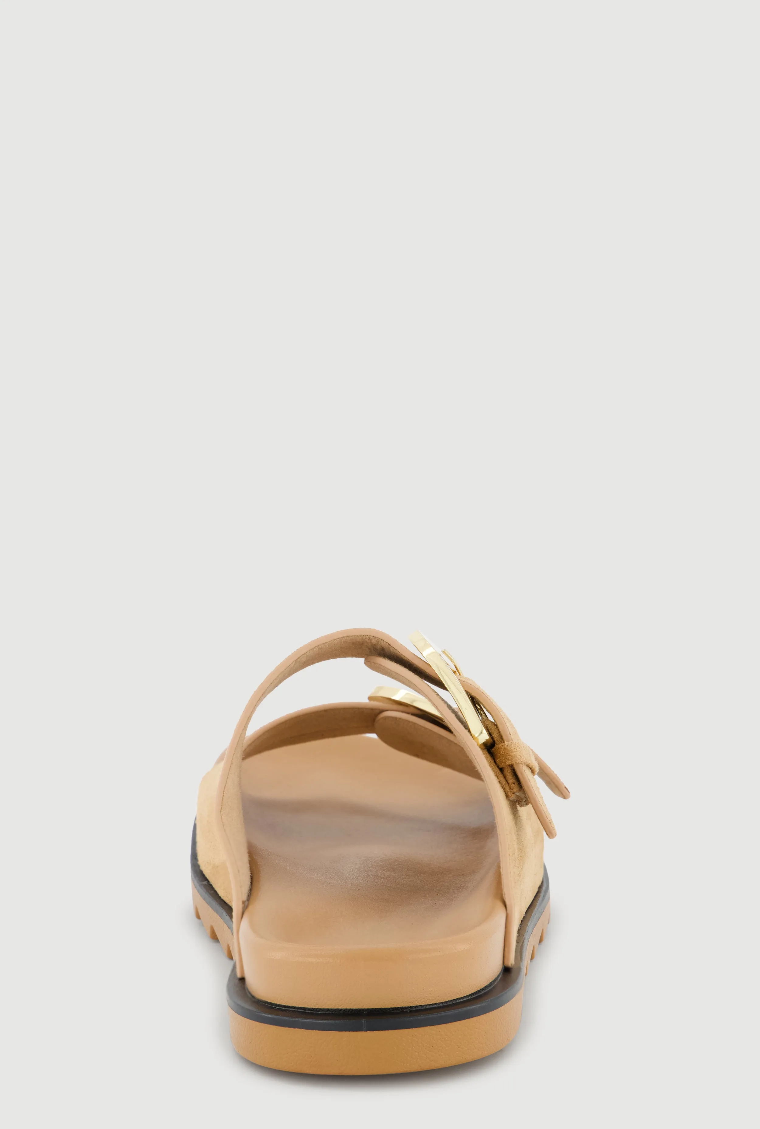 Faux Suede Double Metallic Buckle Slide Sandals sold by Rainbow product image thumbnail 3